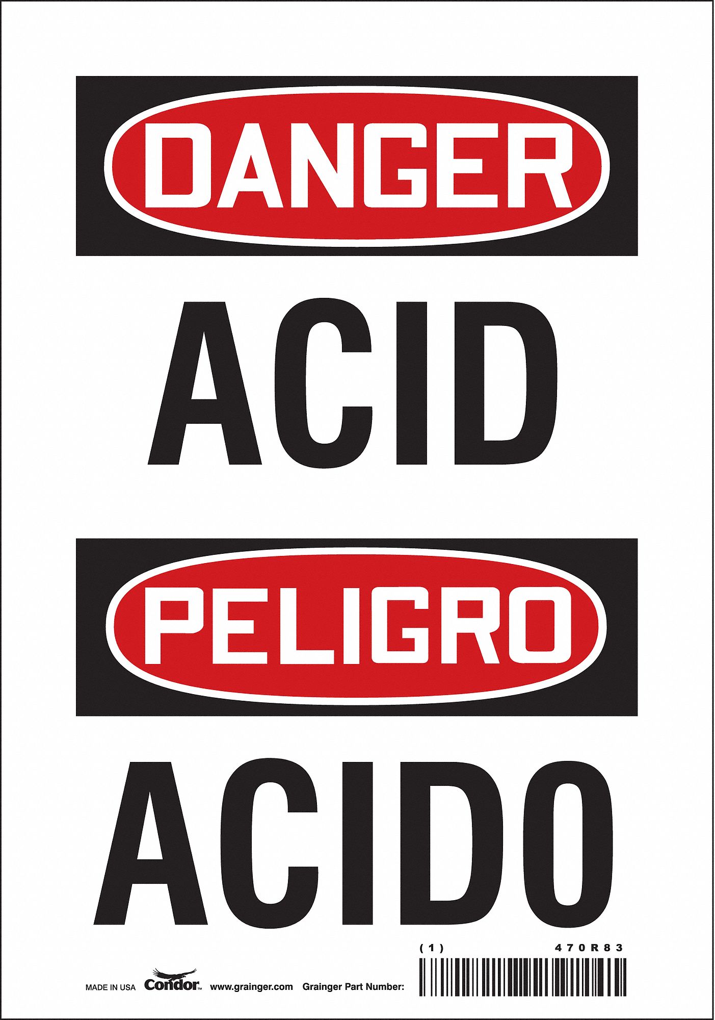 Safety Sign: Vinyl, Adhesive Sign Mounting, 10 in x 7 in Nominal Sign Size, Not Retroreflective