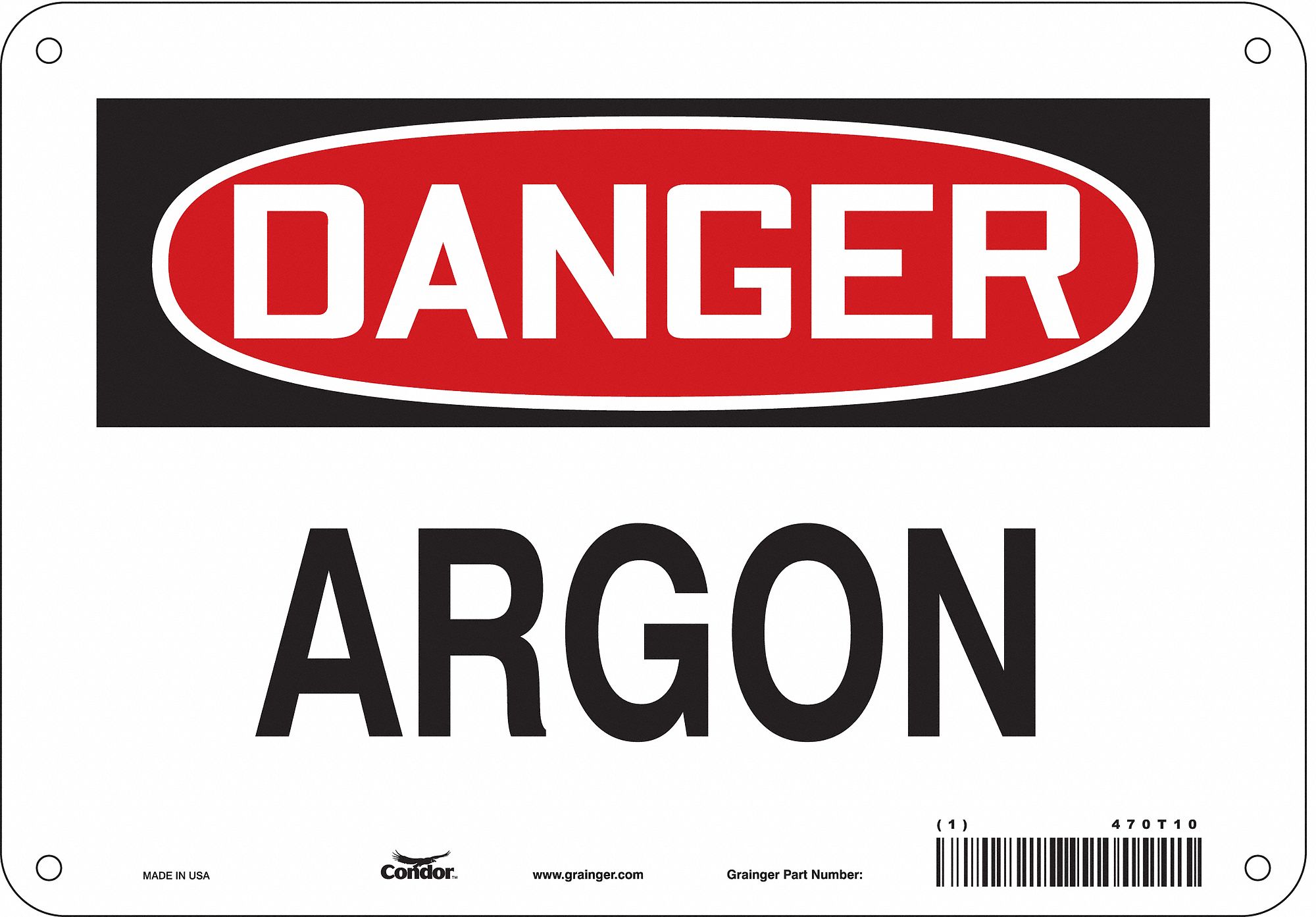 Safety Sign: Polyethylene, Mounting Holes Sign Mounting, 7 in x 10 in Nominal Sign Size