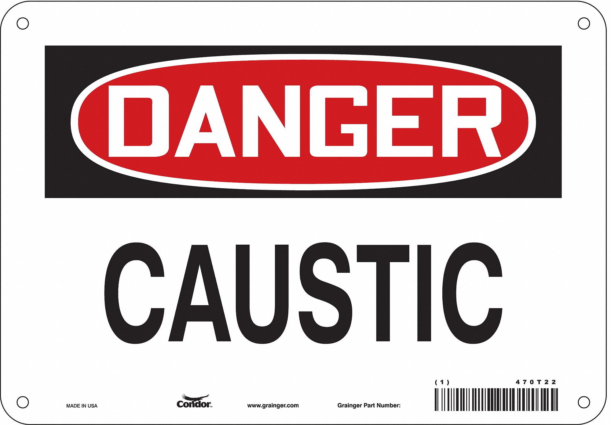 Safety Sign: Aluminum, Mounting Holes Sign Mounting, 7 in x 10 in Nominal Sign Size, 0.032 in Thick