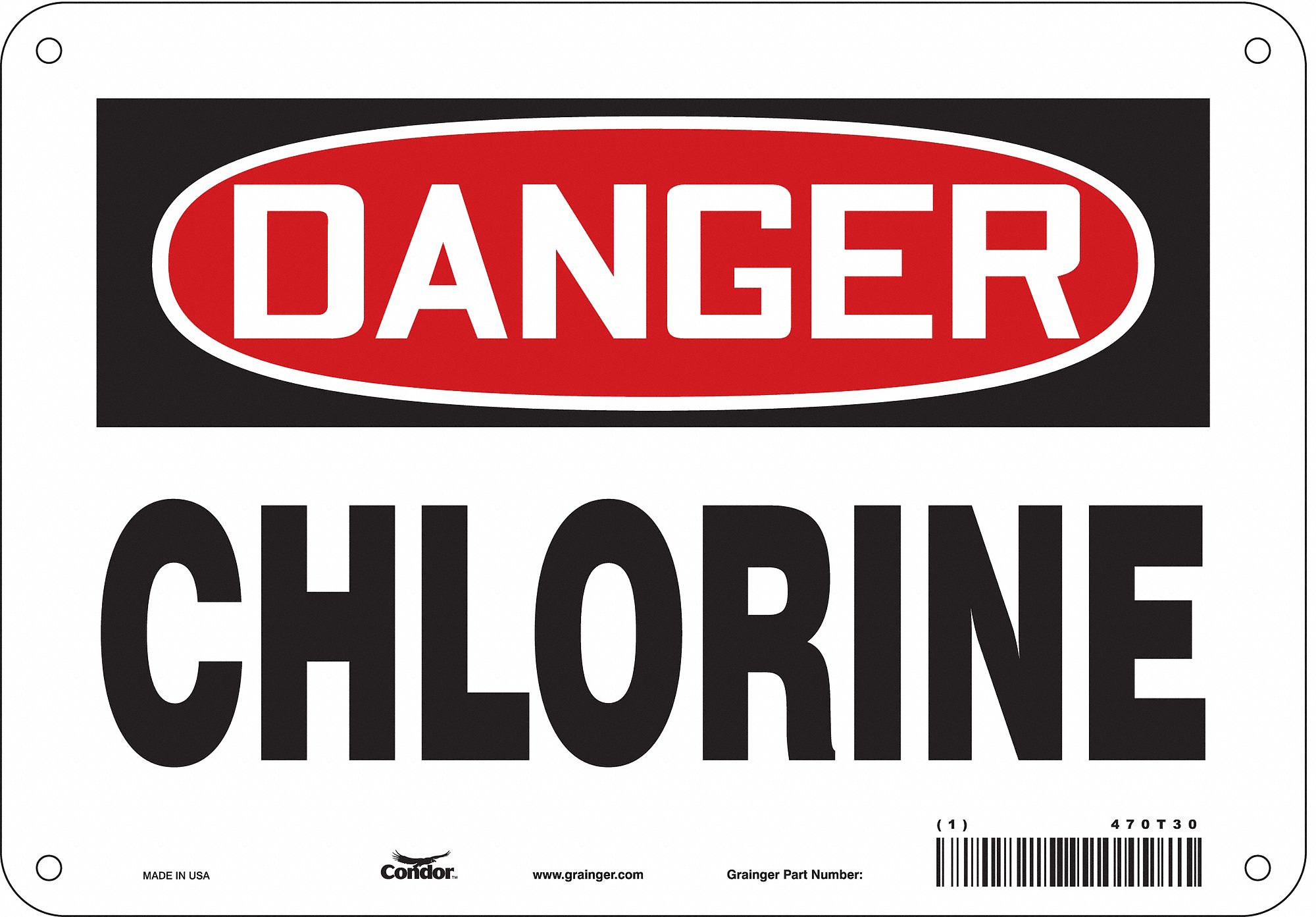 Safety Sign: Aluminum, Mounting Holes Sign Mounting, 7 in x 10 in Nominal Sign Size, 0.032 in Thick