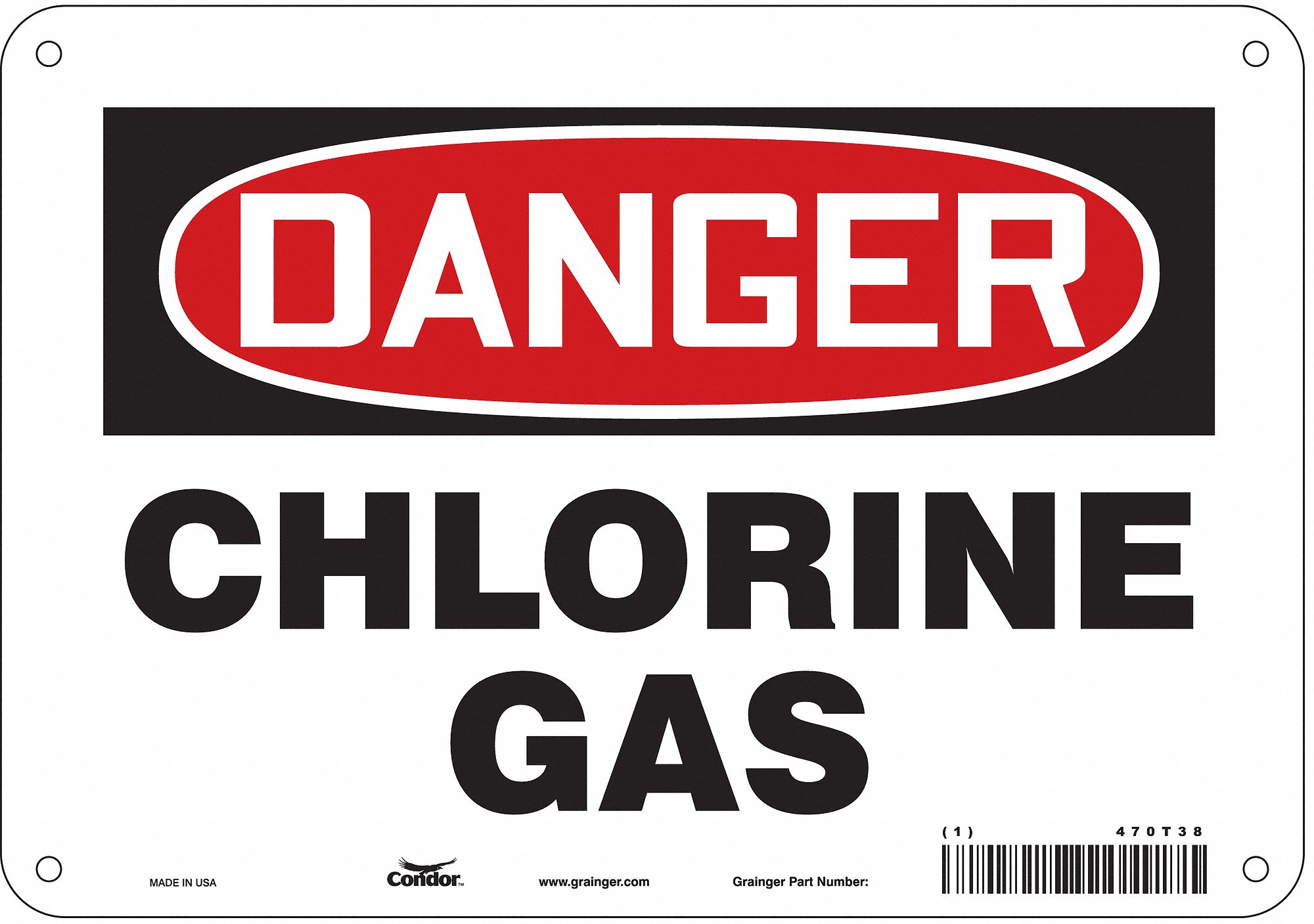 Safety Sign: Aluminum, Mounting Holes Sign Mounting, 7 in x 10 in Nominal Sign Size, 0.032 in Thick