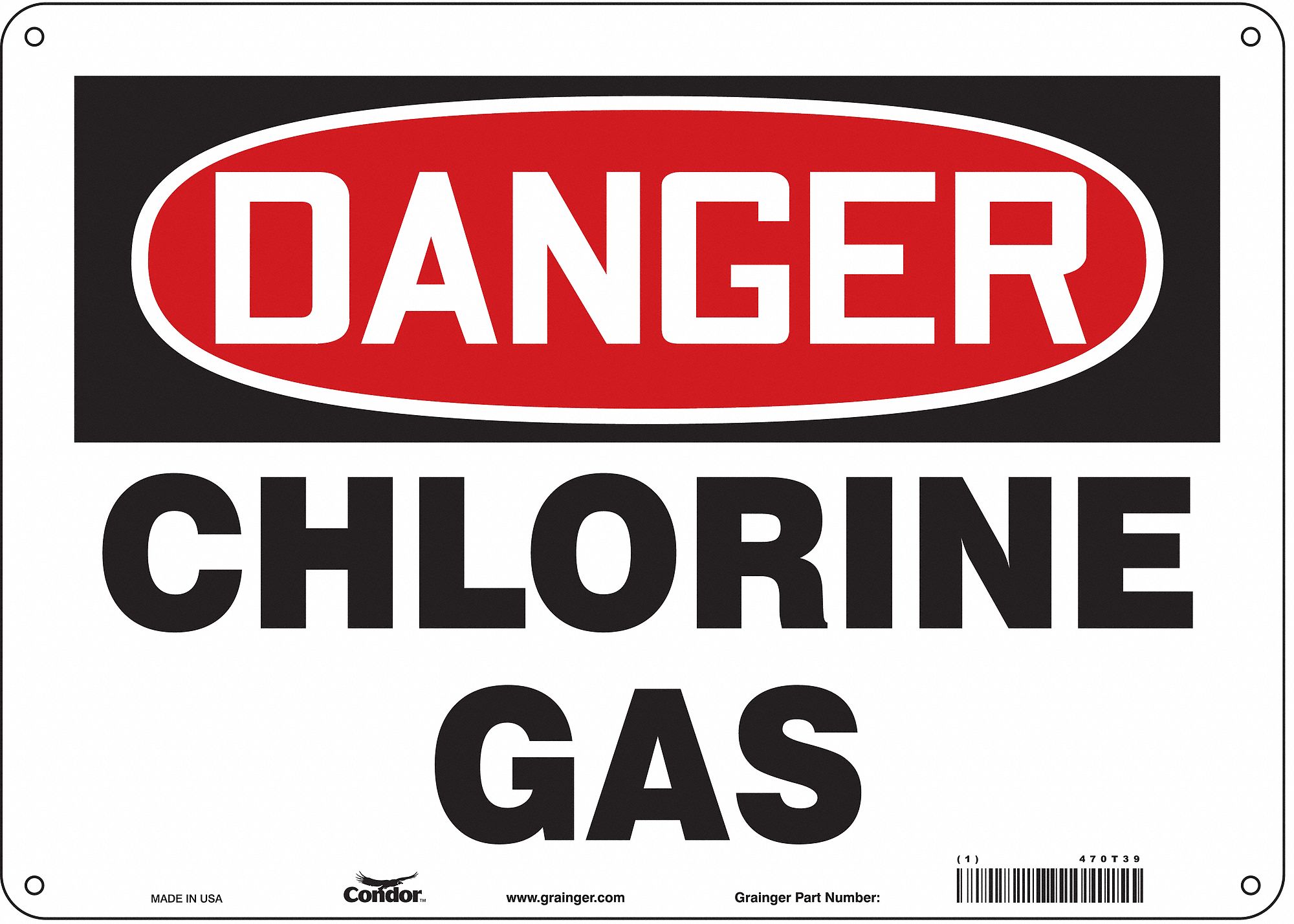 Safety Sign: Aluminum, Mounting Holes Sign Mounting, 10 in x 14 in Nominal Sign Size, 0.032 in Thick