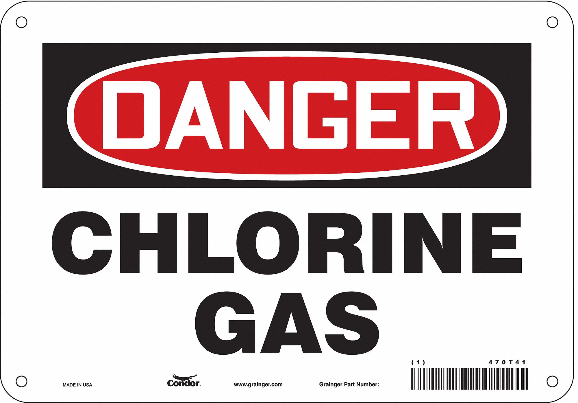 Safety Sign: Polyethylene, Mounting Holes Sign Mounting, 7 in x 10 in Nominal Sign Size