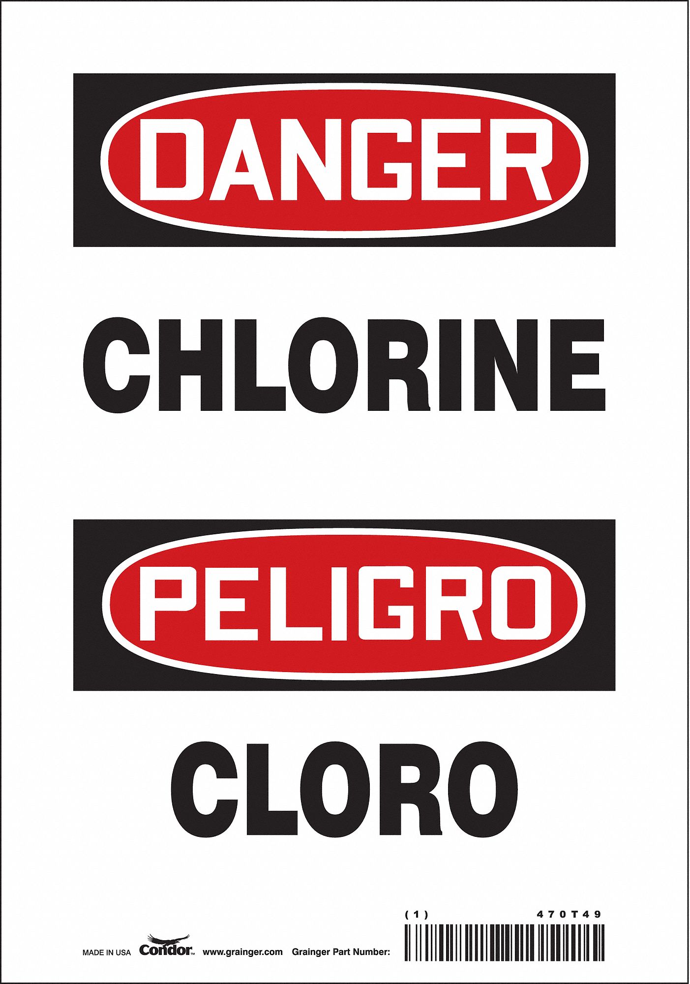 Safety Sign: Vinyl, Adhesive Sign Mounting, 10 in x 7 in Nominal Sign Size, Not Retroreflective