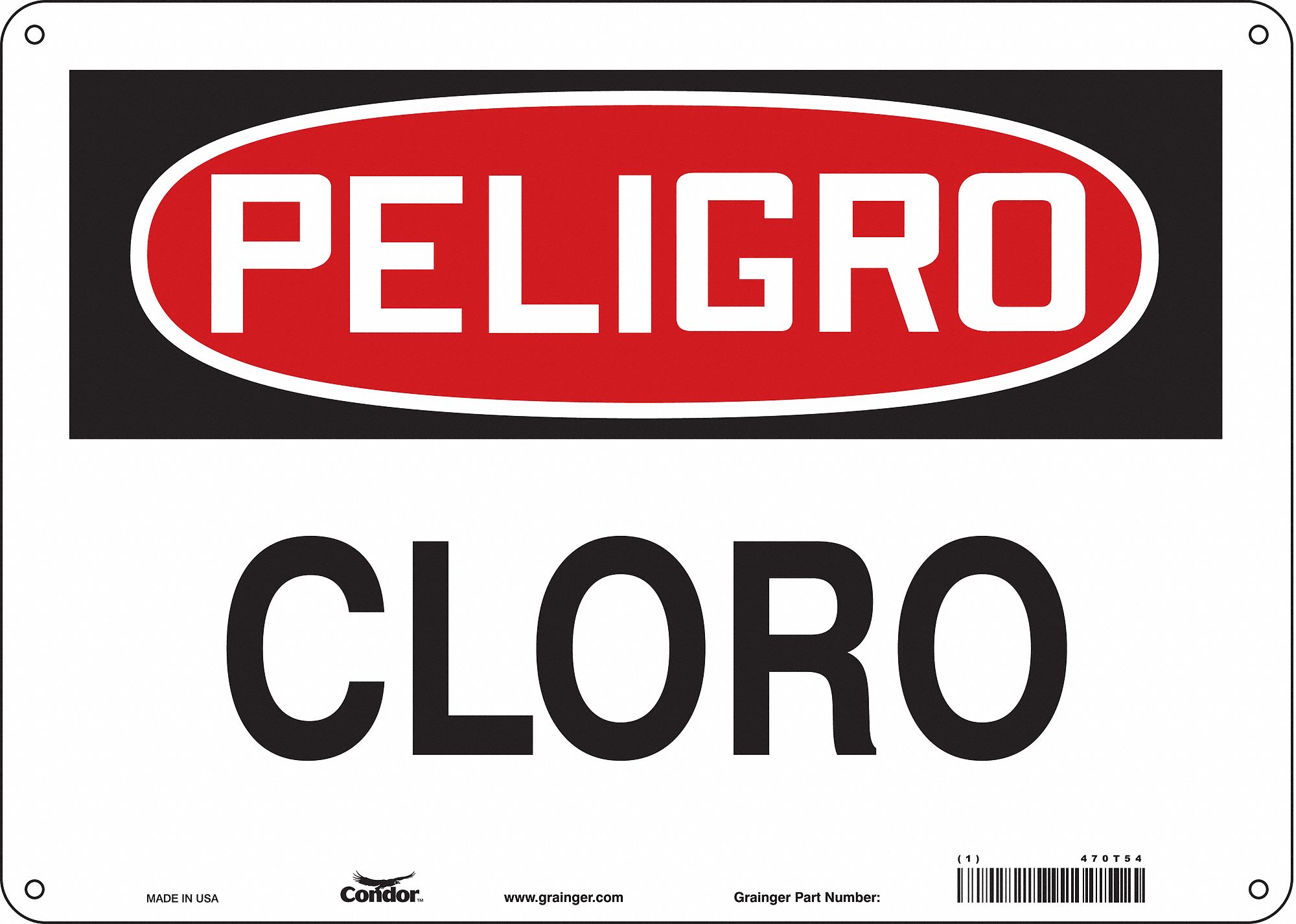 Safety Sign: Polyethylene, Mounting Holes Sign Mounting, 10 in x 14 in Nominal Sign Size