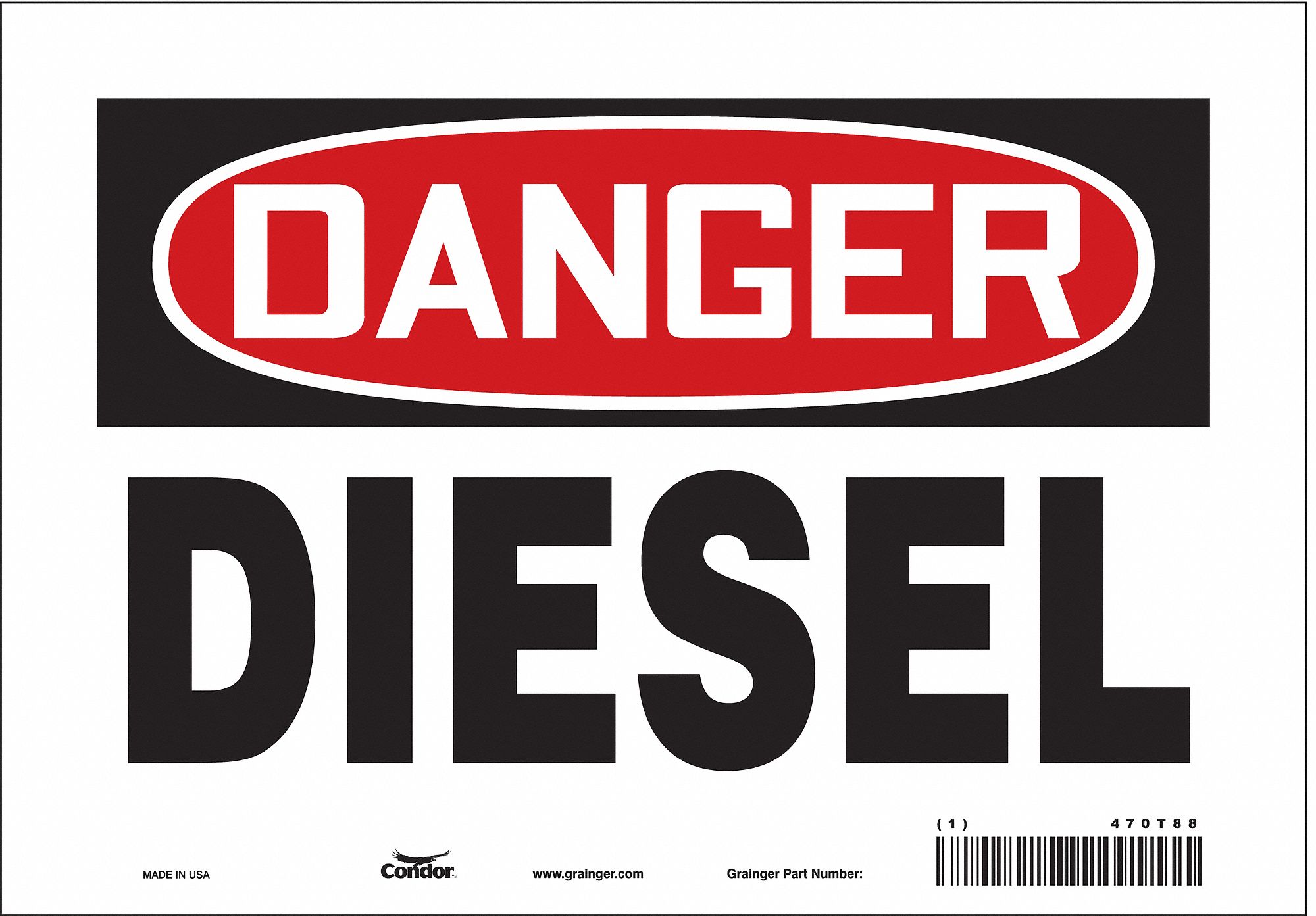 Safety Sign: Vinyl, Adhesive Sign Mounting, 7 in x 10 in Nominal Sign Size, Not Retroreflective