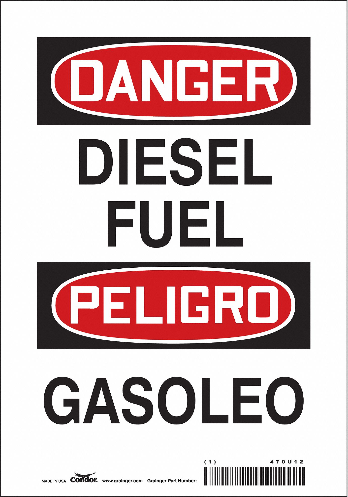 Safety Sign: Vinyl, Adhesive Sign Mounting, 10 in x 7 in Nominal Sign Size, Not Retroreflective
