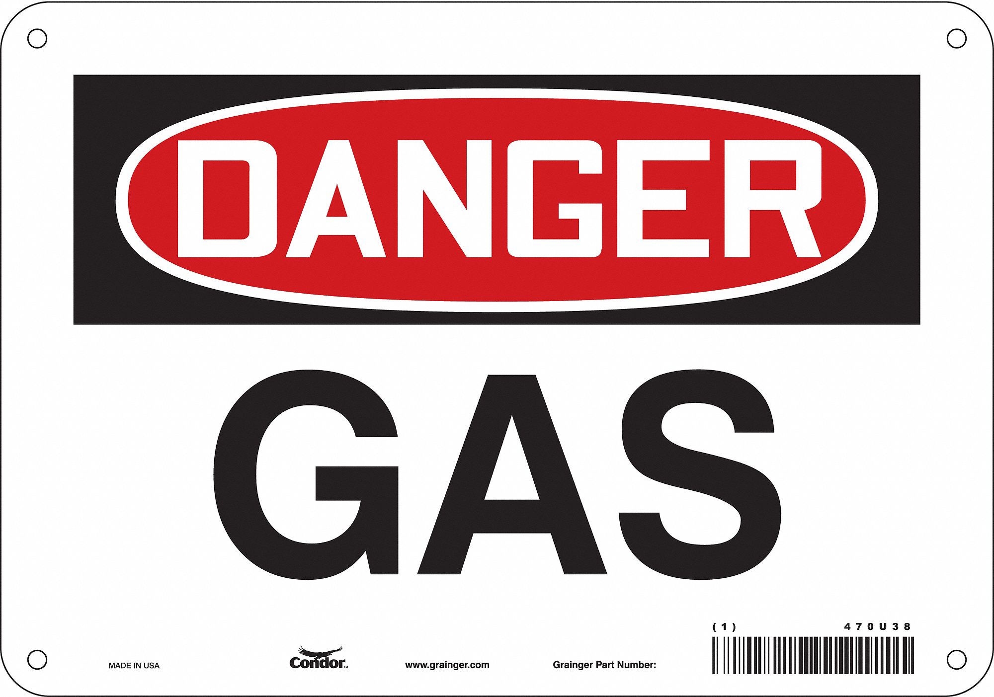 Safety Sign: Polyethylene, Mounting Holes Sign Mounting, 7 in x 10 in Nominal Sign Size