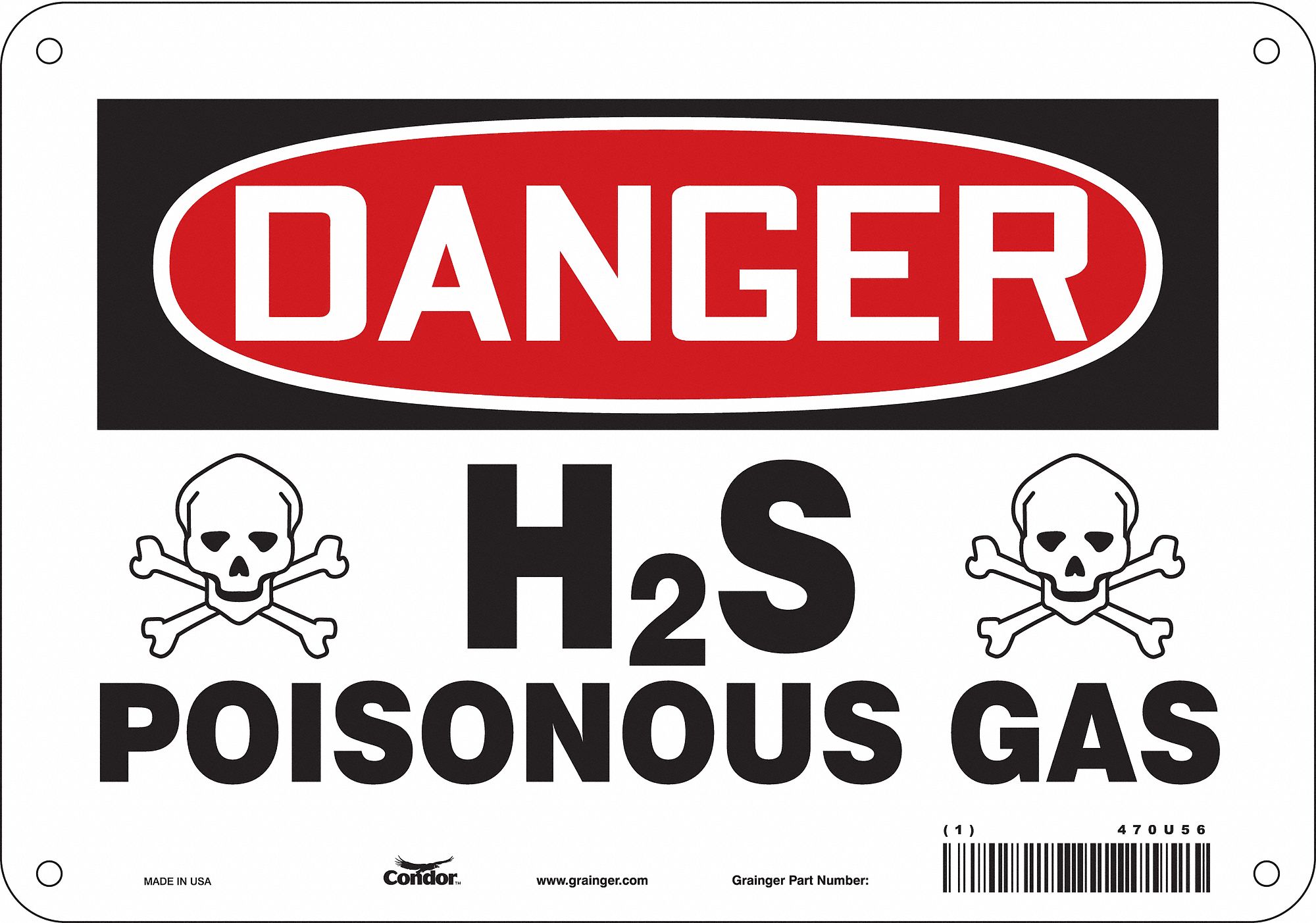 Safety Sign, 7 in x 10 in, Aluminum