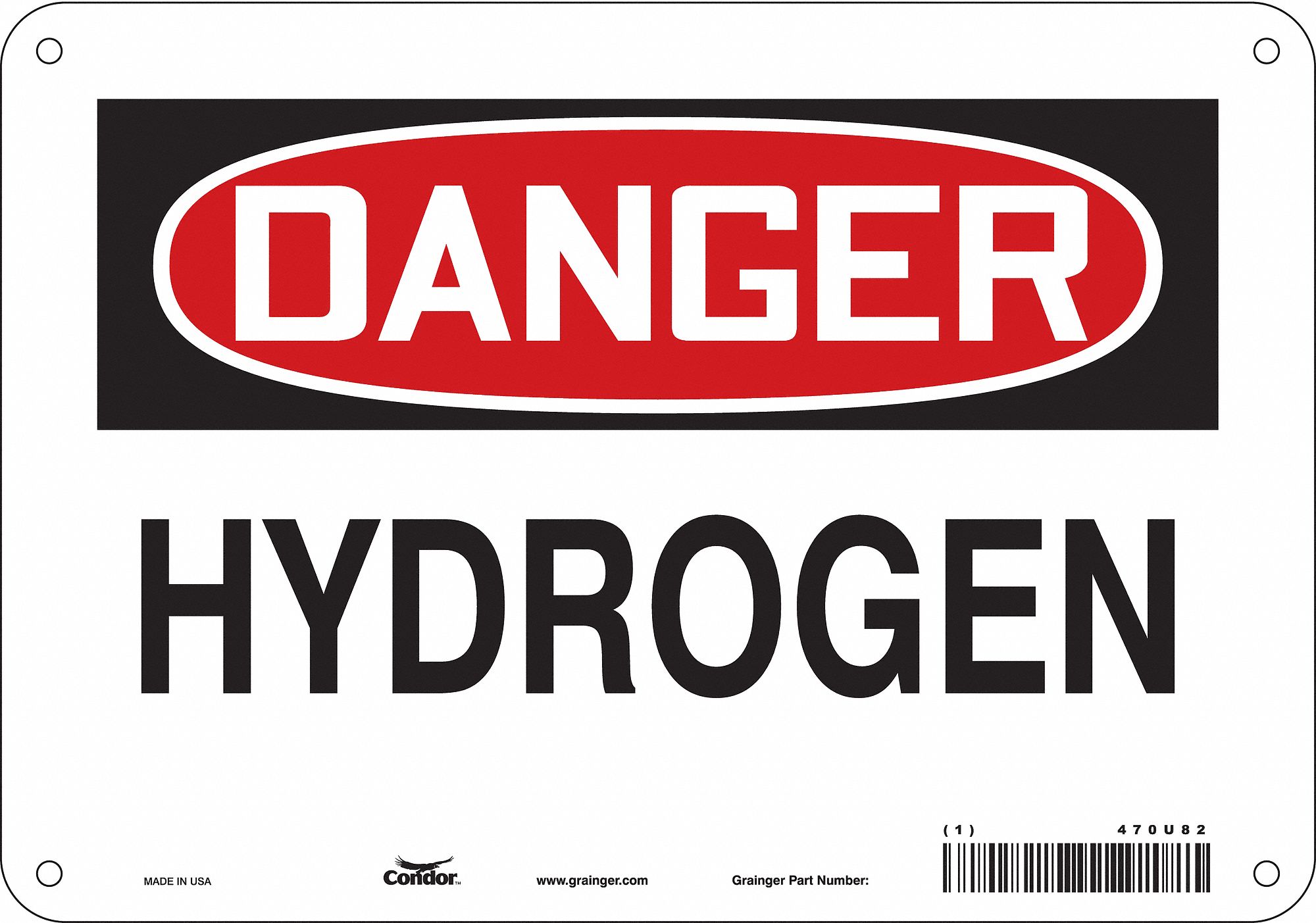 Safety Sign: Aluminum, Mounting Holes Sign Mounting, 7 in x 10 in Nominal Sign Size, 0.032 in Thick
