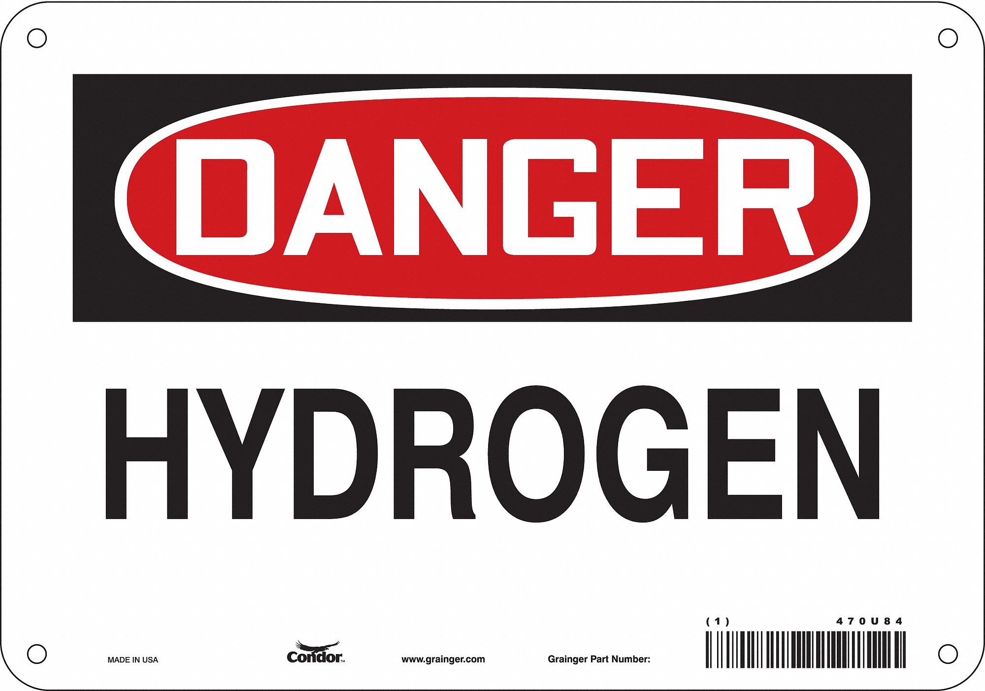 Safety Sign: Polyethylene, Mounting Holes Sign Mounting, 7 in x 10 in Nominal Sign Size