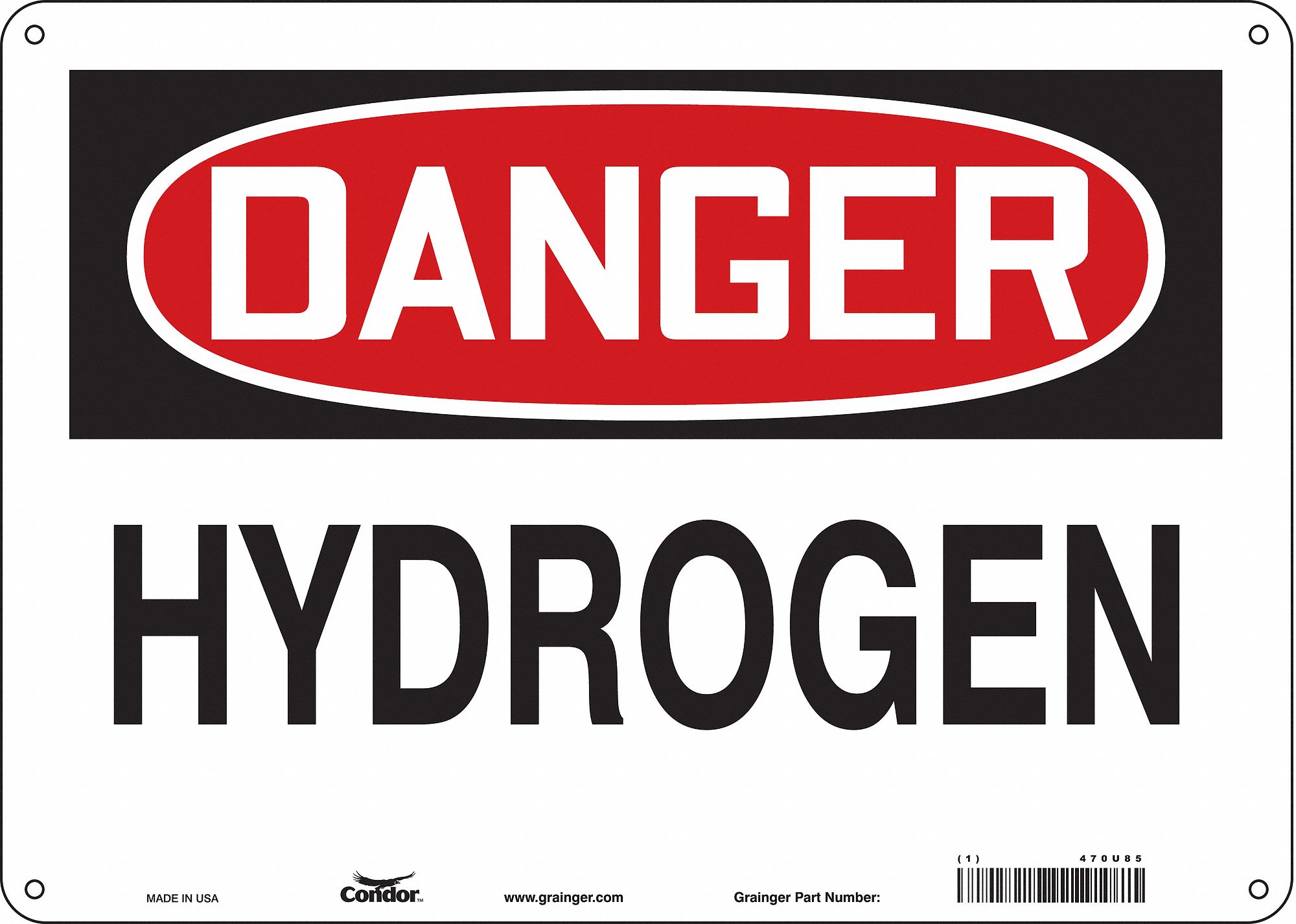 Safety Sign: Polyethylene, Mounting Holes Sign Mounting, 10 in x 14 in Nominal Sign Size