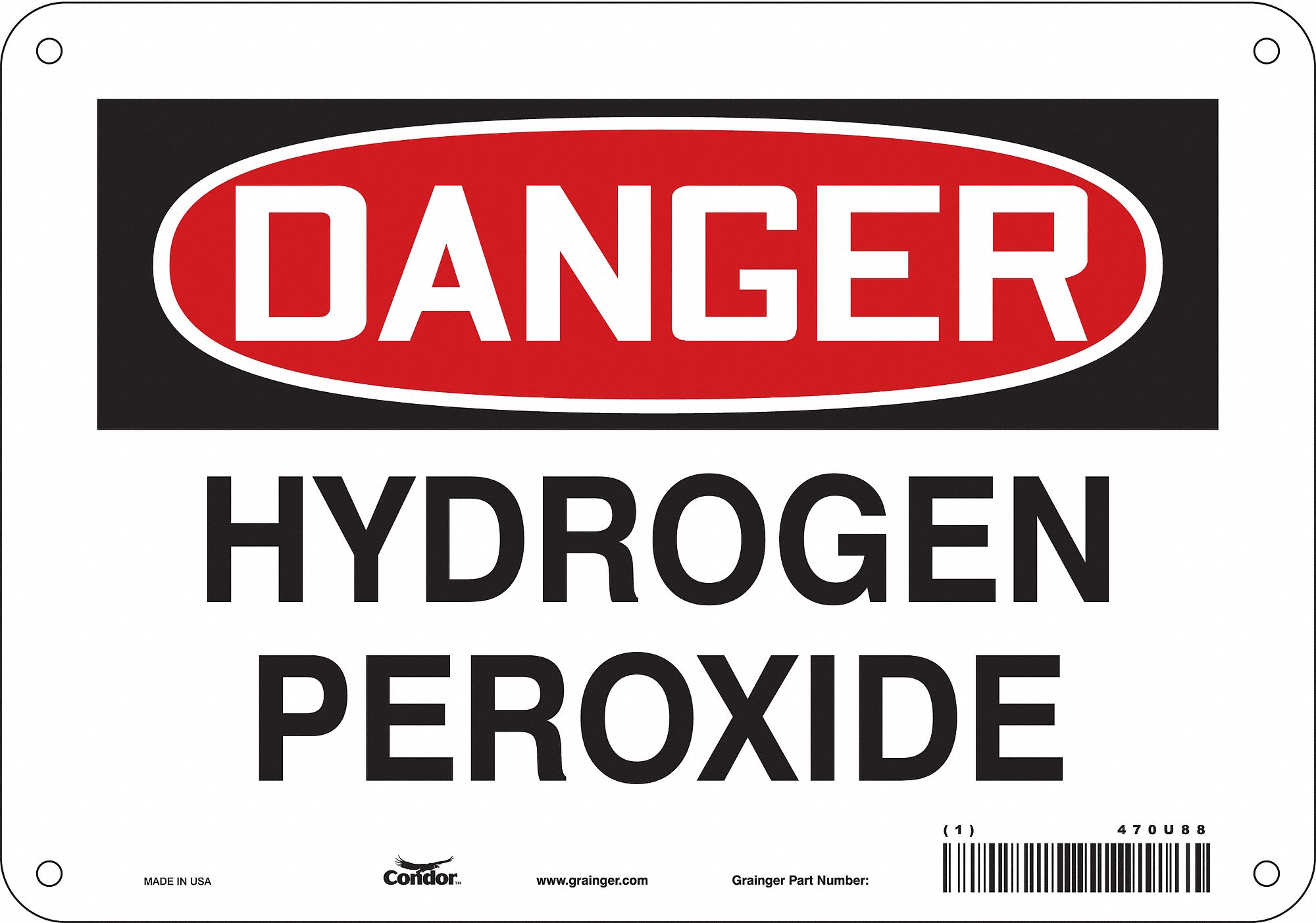 Safety Sign: Aluminum, Mounting Holes Sign Mounting, 7 in x 10 in Nominal Sign Size, 0.032 in Thick