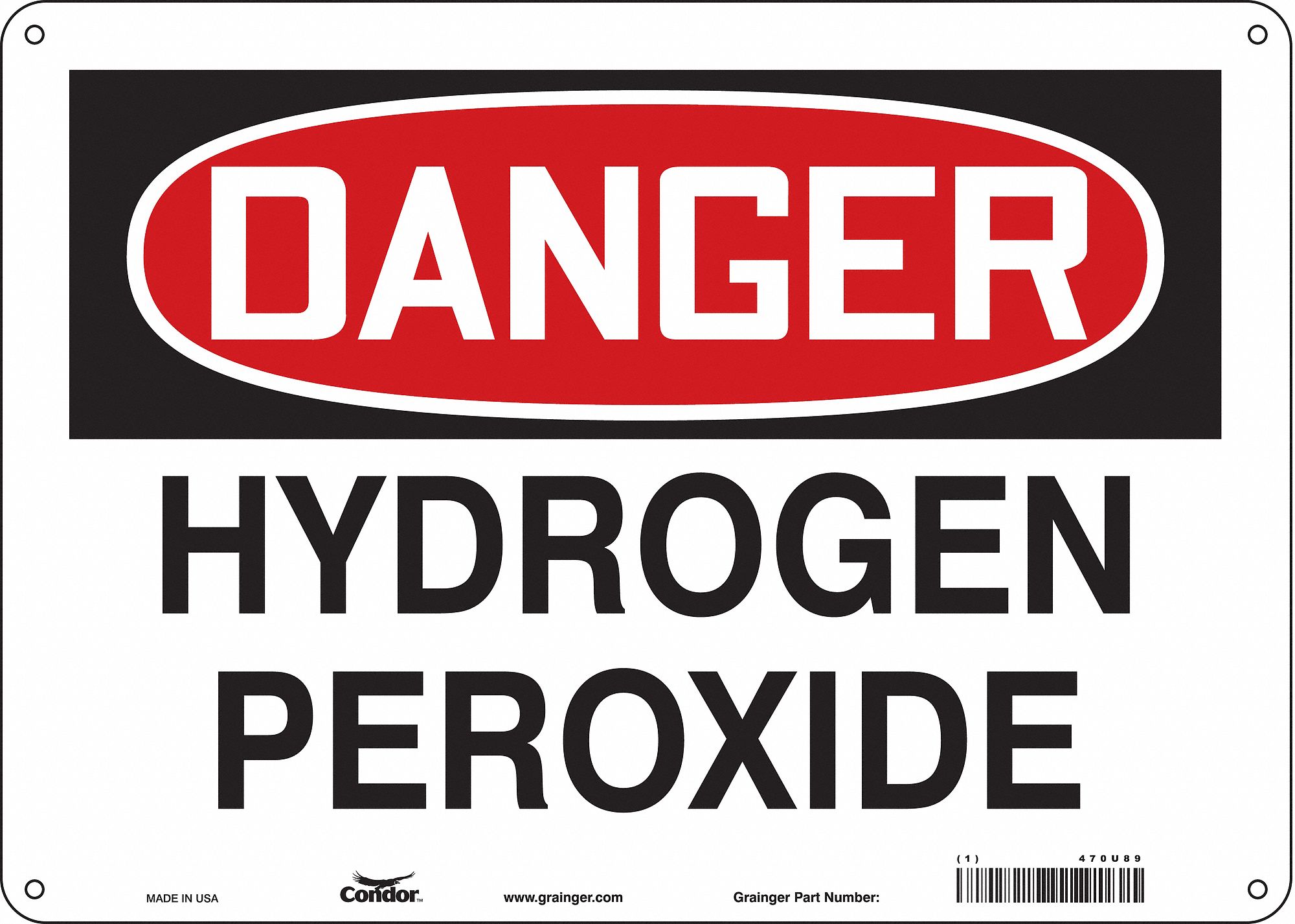 Safety Sign: Aluminum, Mounting Holes Sign Mounting, 10 in x 14 in Nominal Sign Size, 0.032 in Thick
