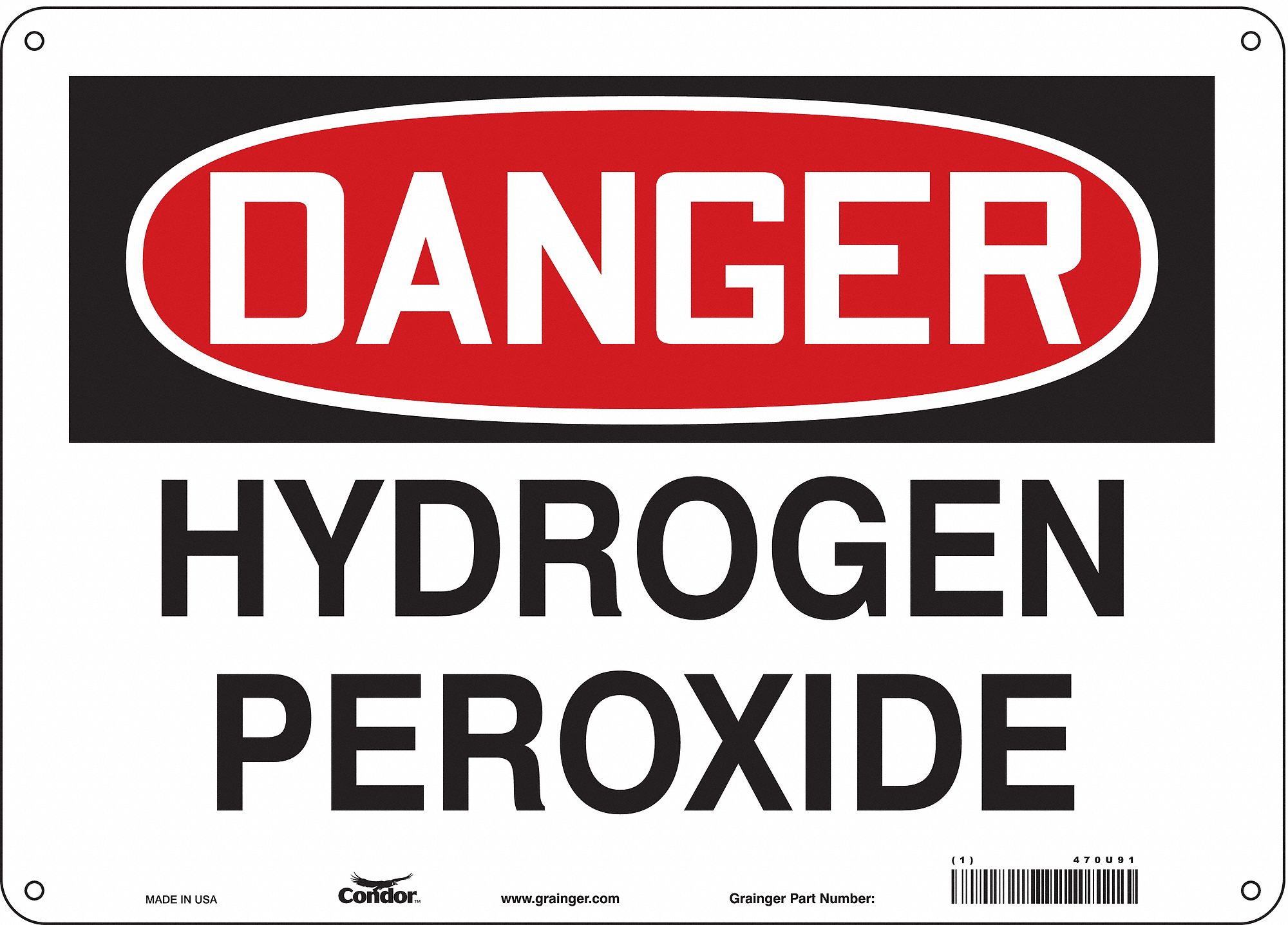 Safety Sign: Polyethylene, Mounting Holes Sign Mounting, 10 in x 14 in Nominal Sign Size