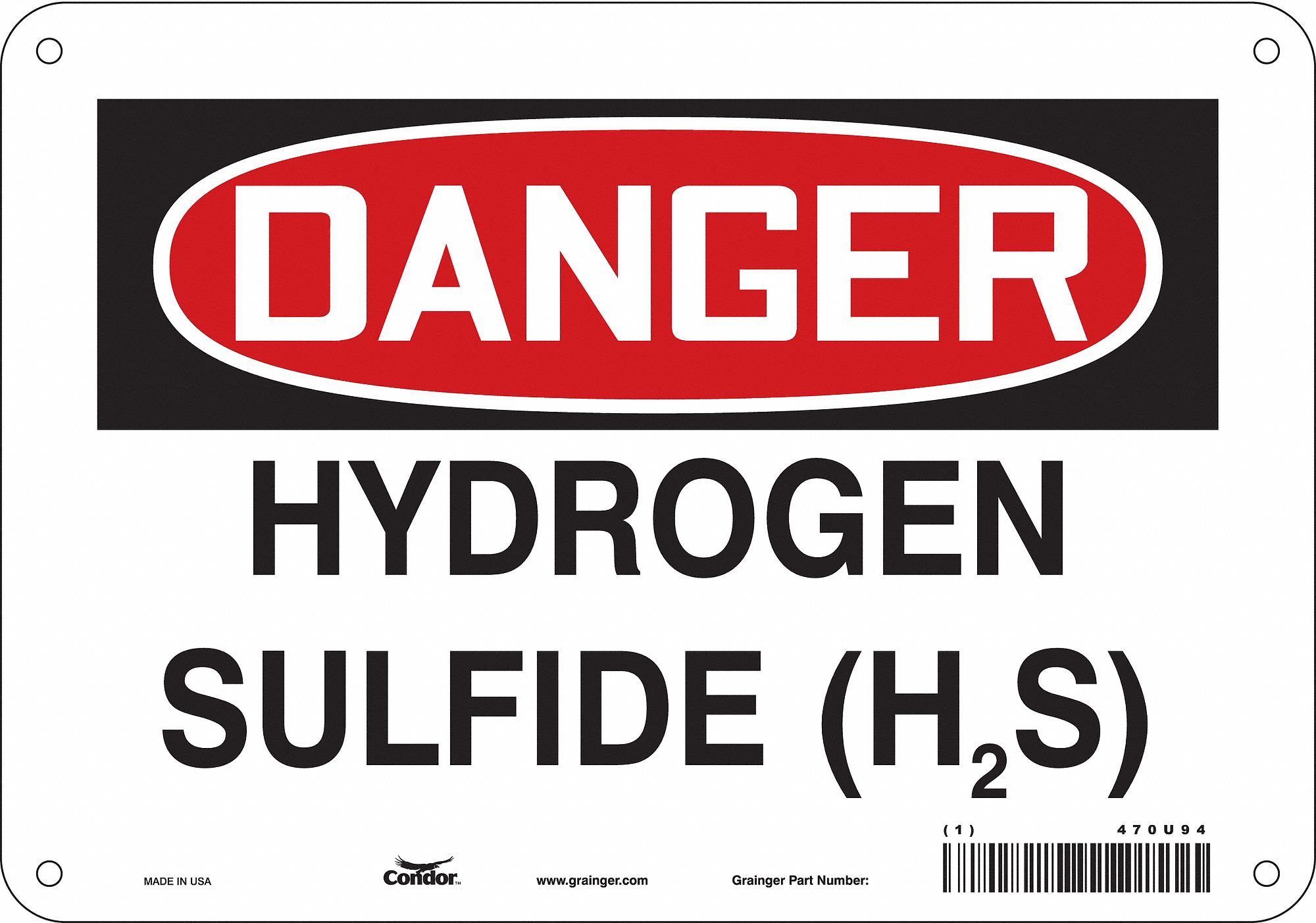 Safety Sign: Aluminum, Mounting Holes Sign Mounting, 7 in x 10 in Nominal Sign Size, 0.032 in Thick