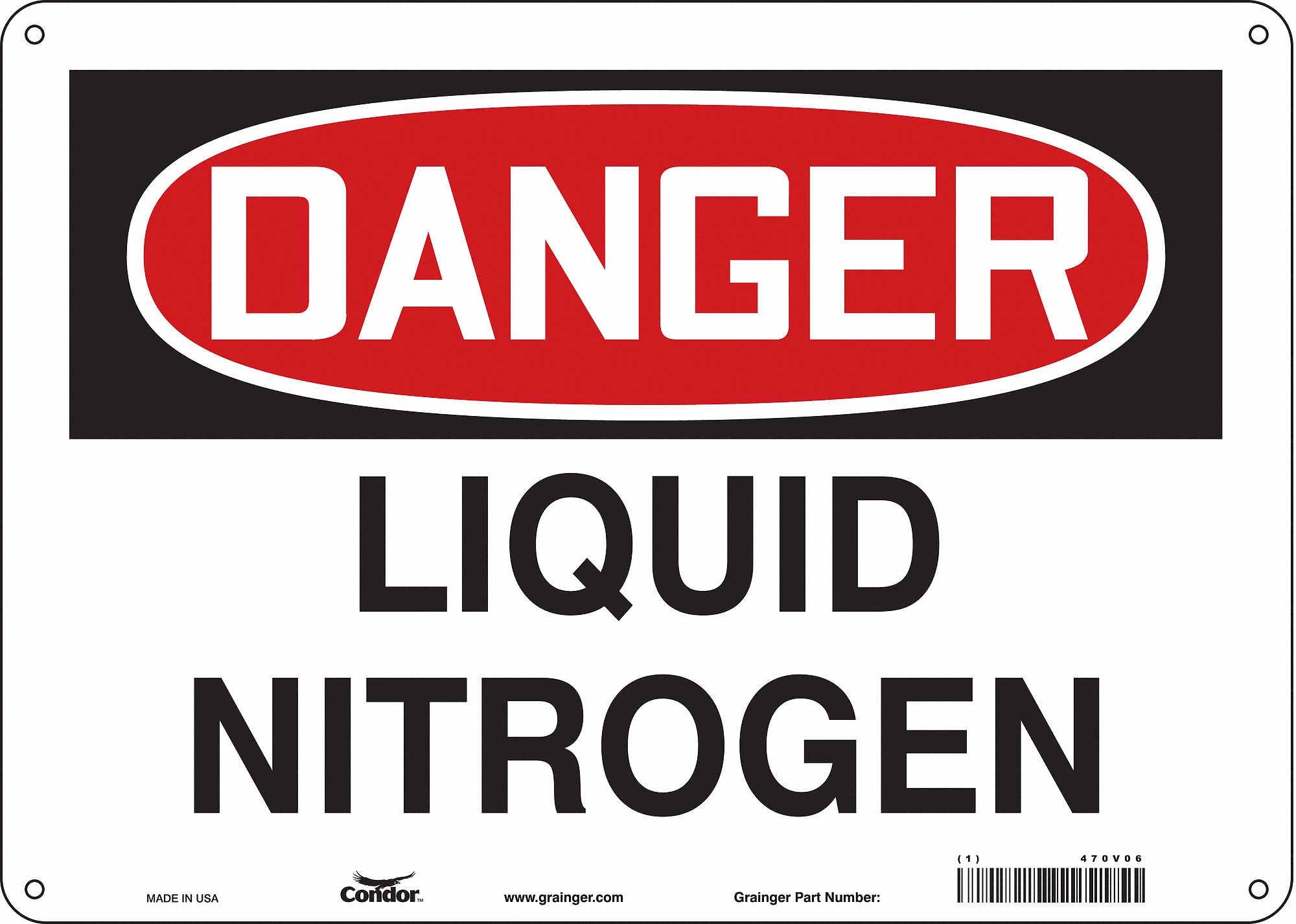 Safety Sign: Polyethylene, Mounting Holes Sign Mounting, 10 in x 14 in Nominal Sign Size