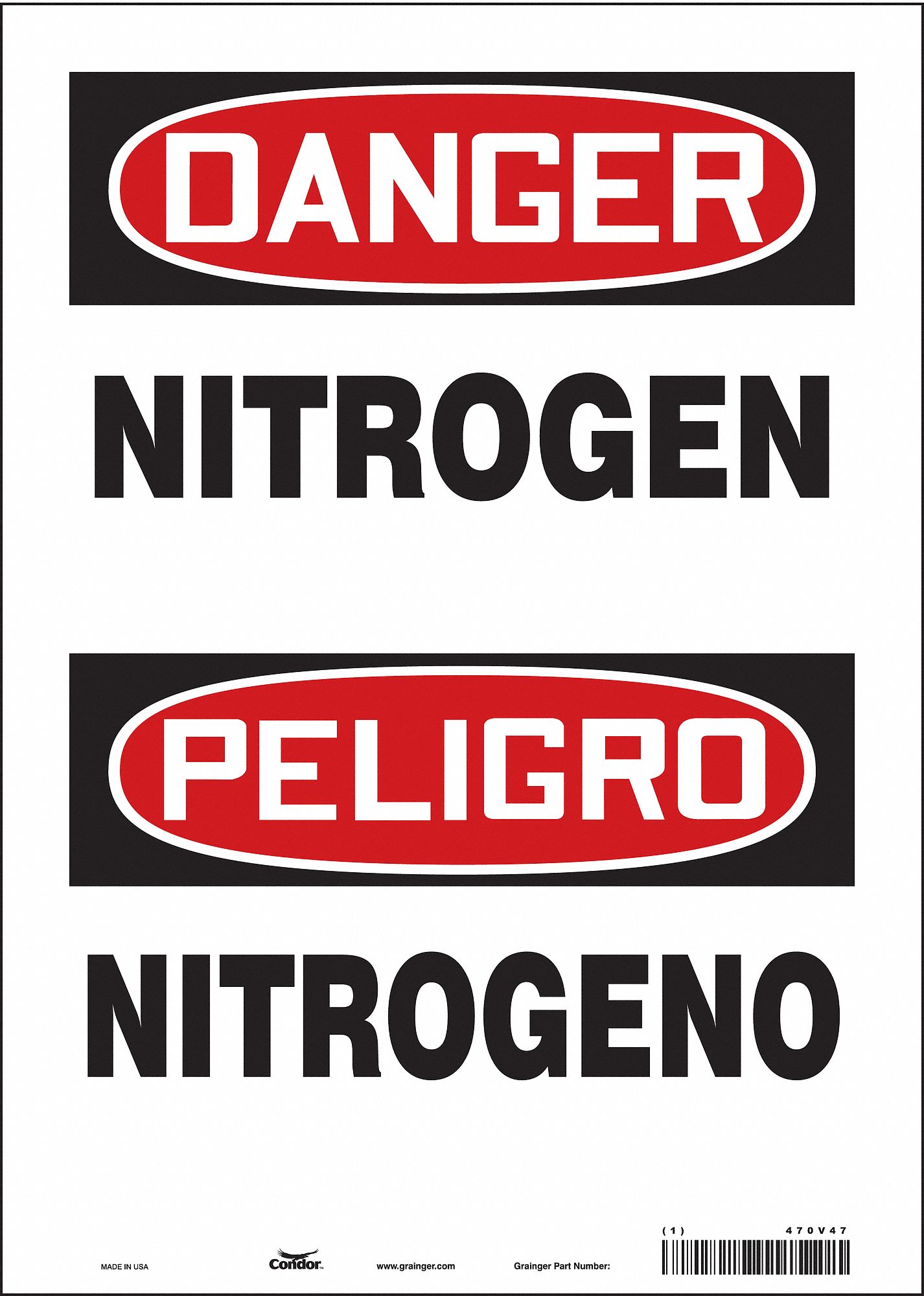 Safety Sign: Vinyl, Adhesive Sign Mounting, 14 in x 10 in Nominal Sign Size, Not Retroreflective