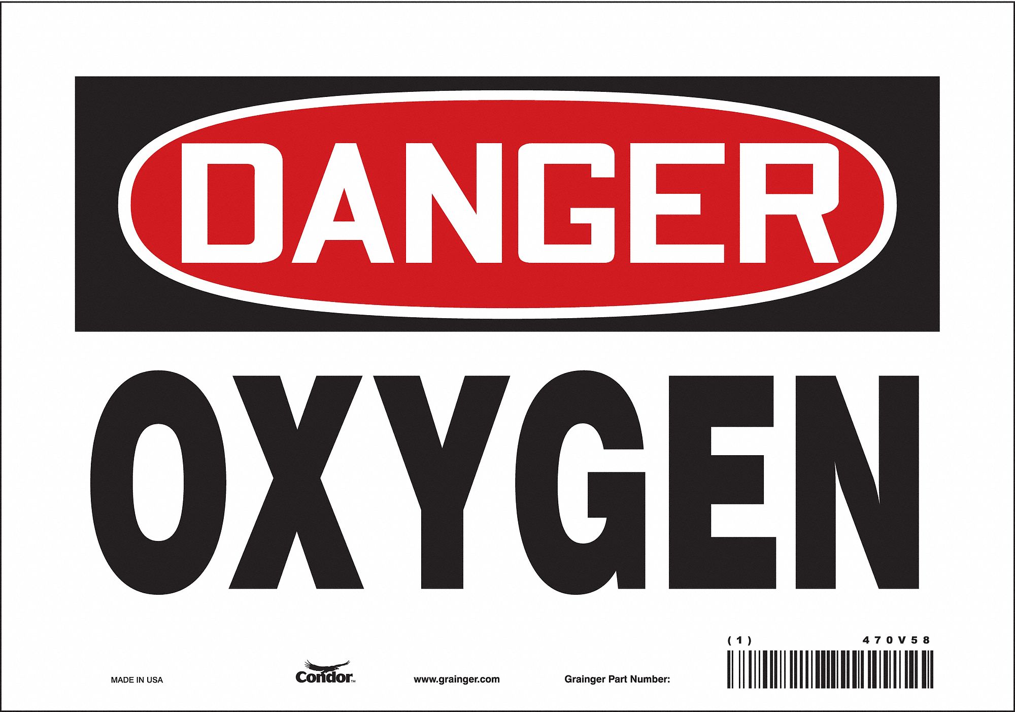 Safety Sign: Vinyl, Adhesive Sign Mounting, 7 in x 10 in Nominal Sign Size, Not Retroreflective
