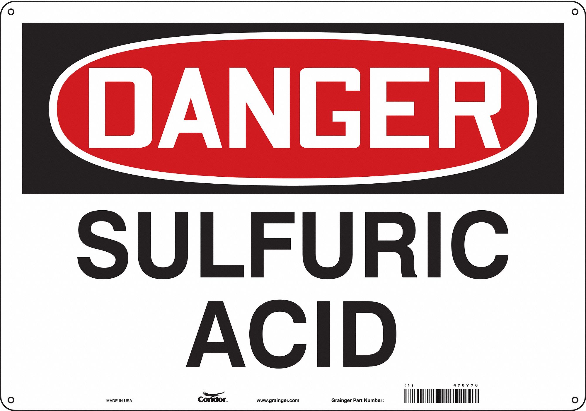 Safety Sign, 14 in x 20 in, Aluminum