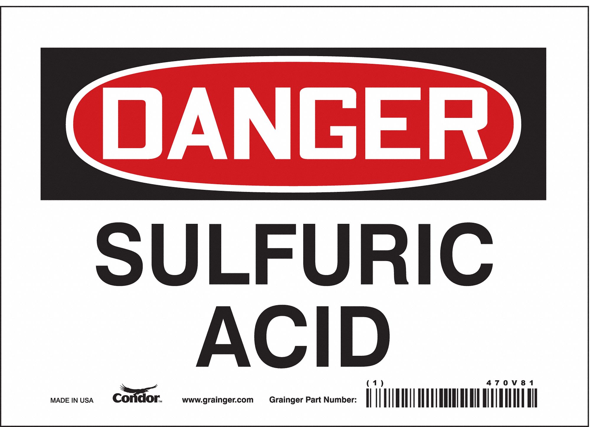 Safety Sign: Vinyl, Adhesive Sign Mounting, 5 in x 7 in Nominal Sign Size, Not Retroreflective