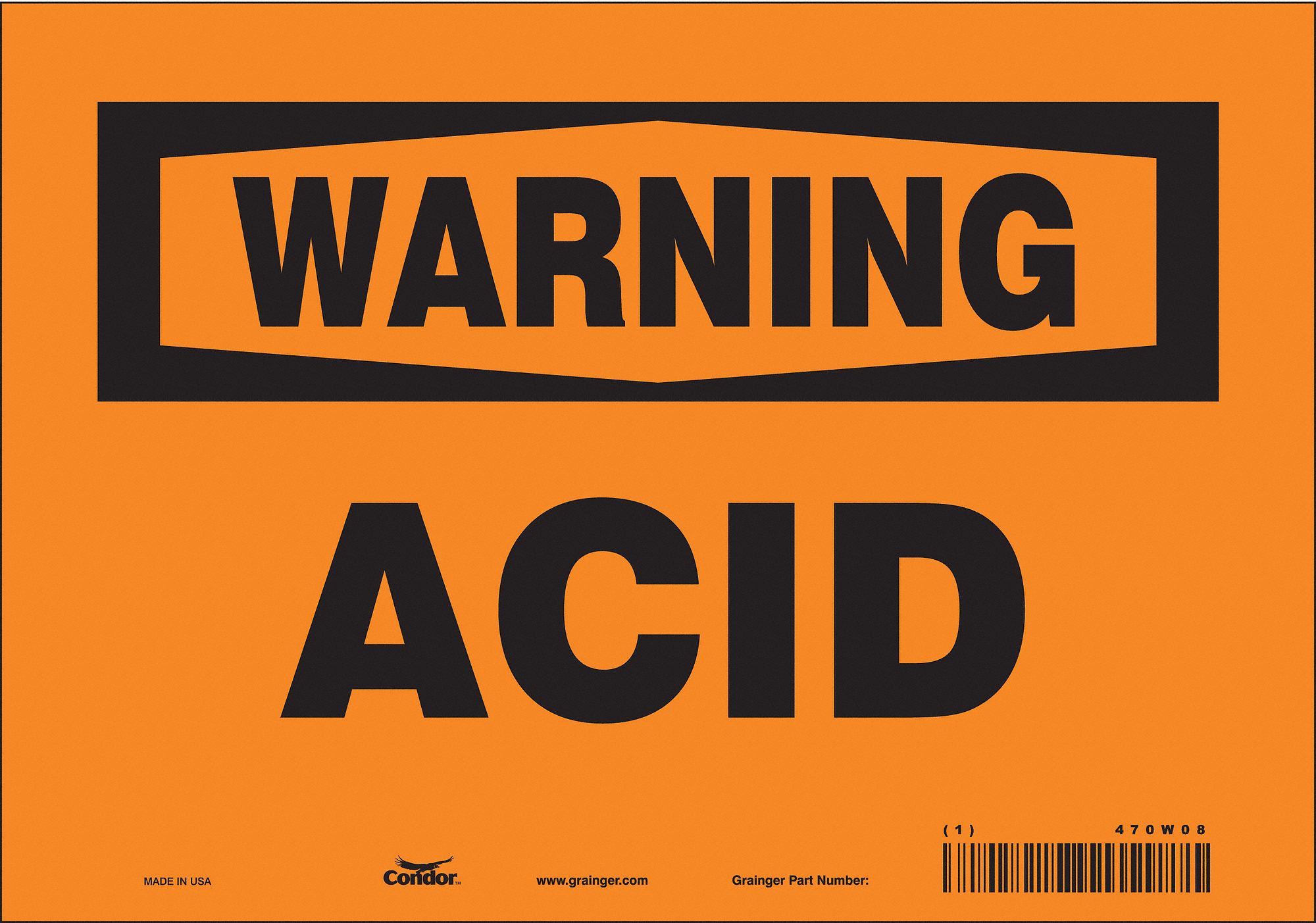 Safety Sign: Vinyl, Adhesive Sign Mounting, 7 in x 10 in Nominal Sign Size, Not Retroreflective