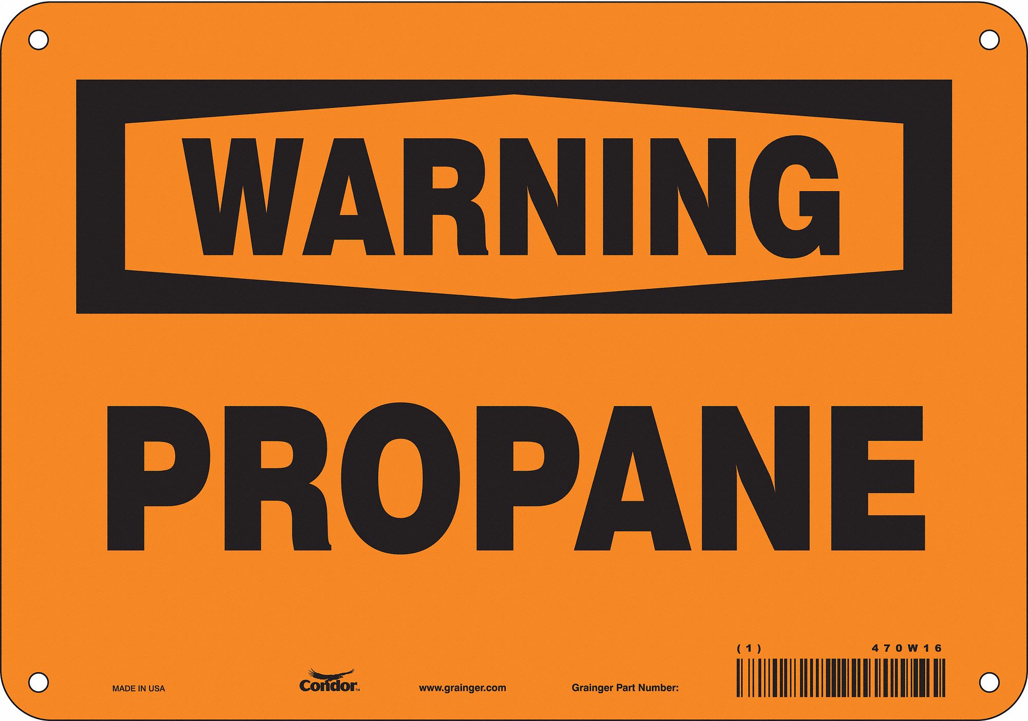 Safety Sign: Aluminum, Mounting Holes Sign Mounting, 7 in x 10 in Nominal Sign Size, 0.032 in Thick