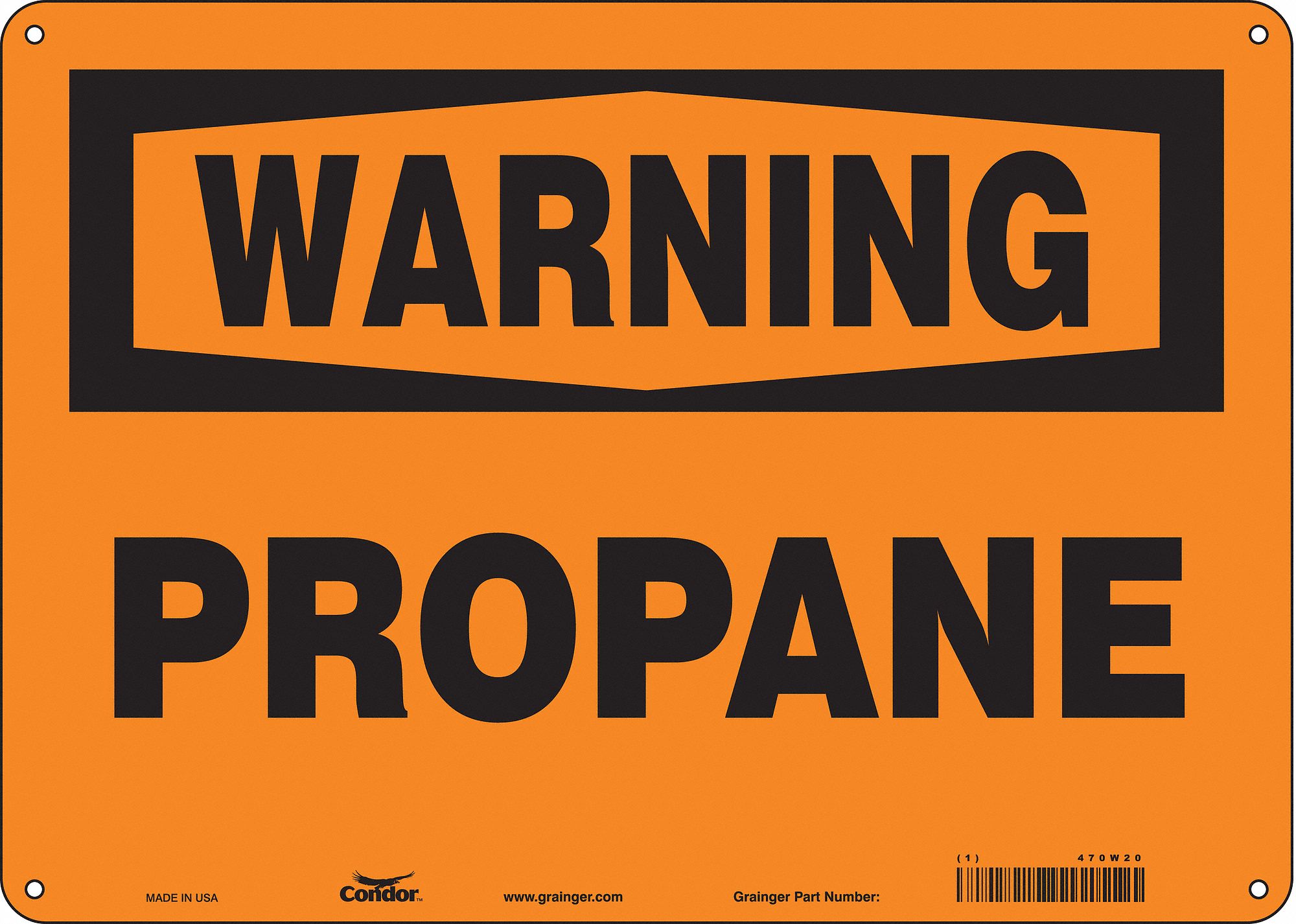 Safety Sign: Polyethylene, Mounting Holes Sign Mounting, 10 in x 14 in Nominal Sign Size