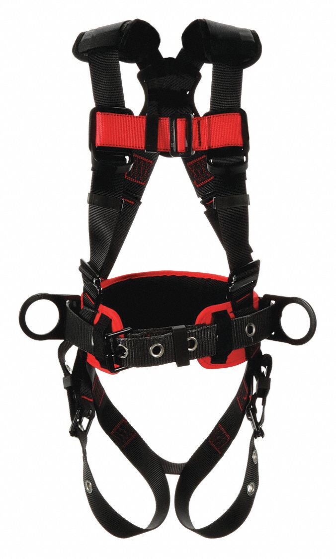 3M PROTECTA Full Body Harness, 420 lb, Black XL 470W581161310