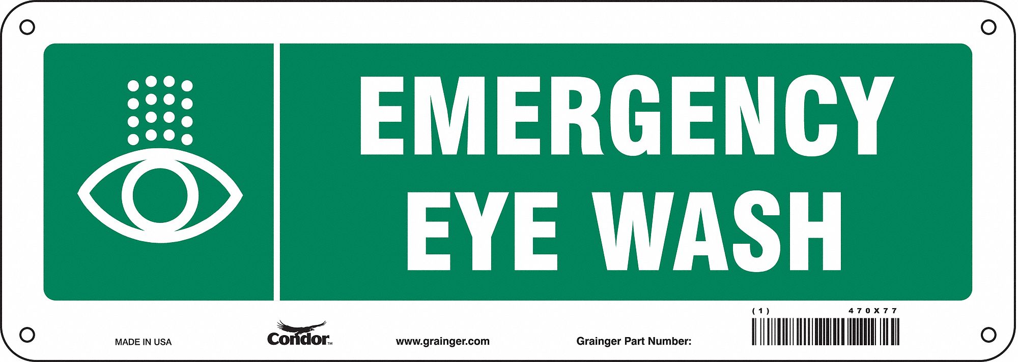 Safety Sign, 5 in x 14 in, Polyethylene