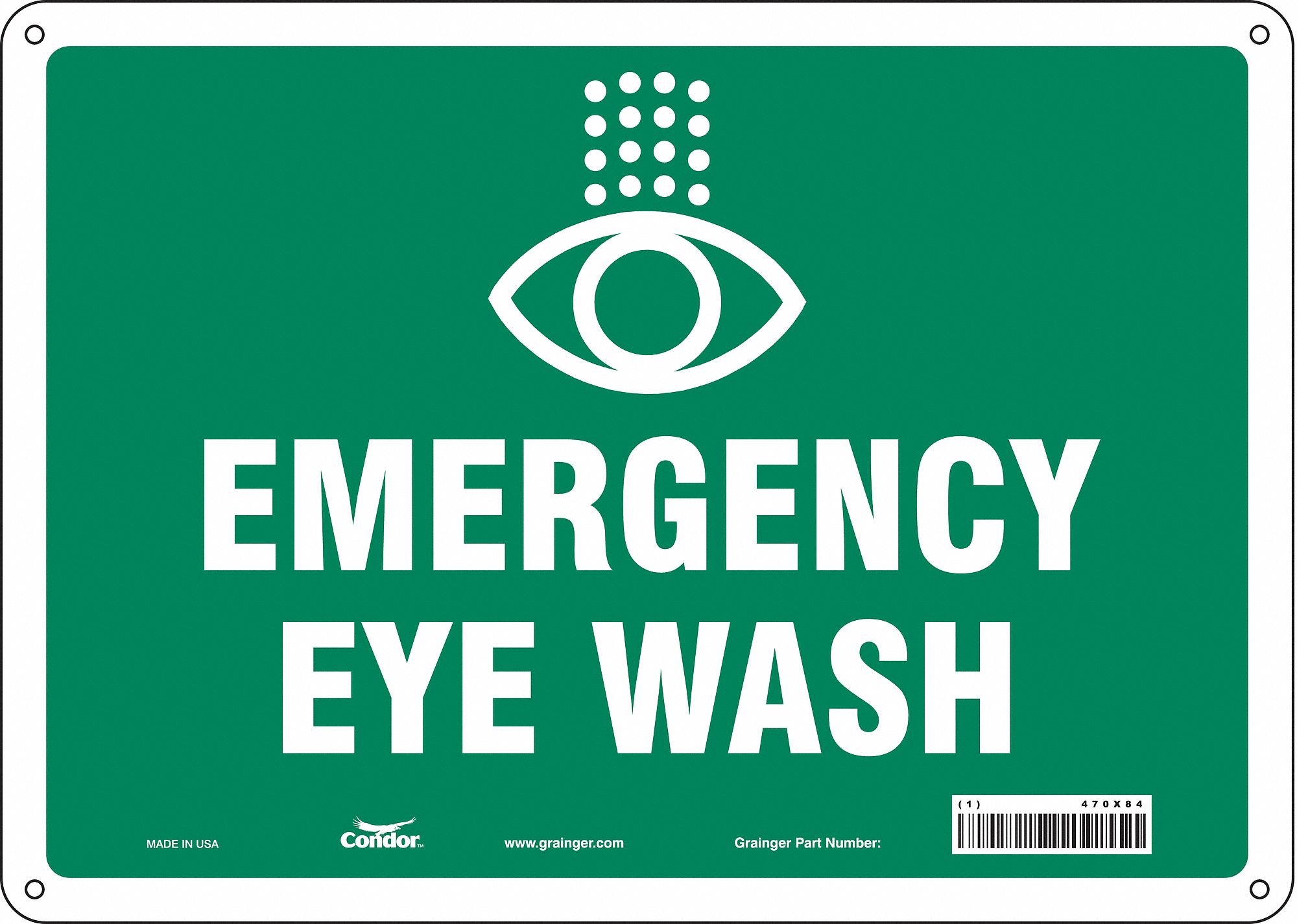 Safety Sign: Polyethylene, Mounting Holes Sign Mounting, 10 in x 14 in Nominal Sign Size