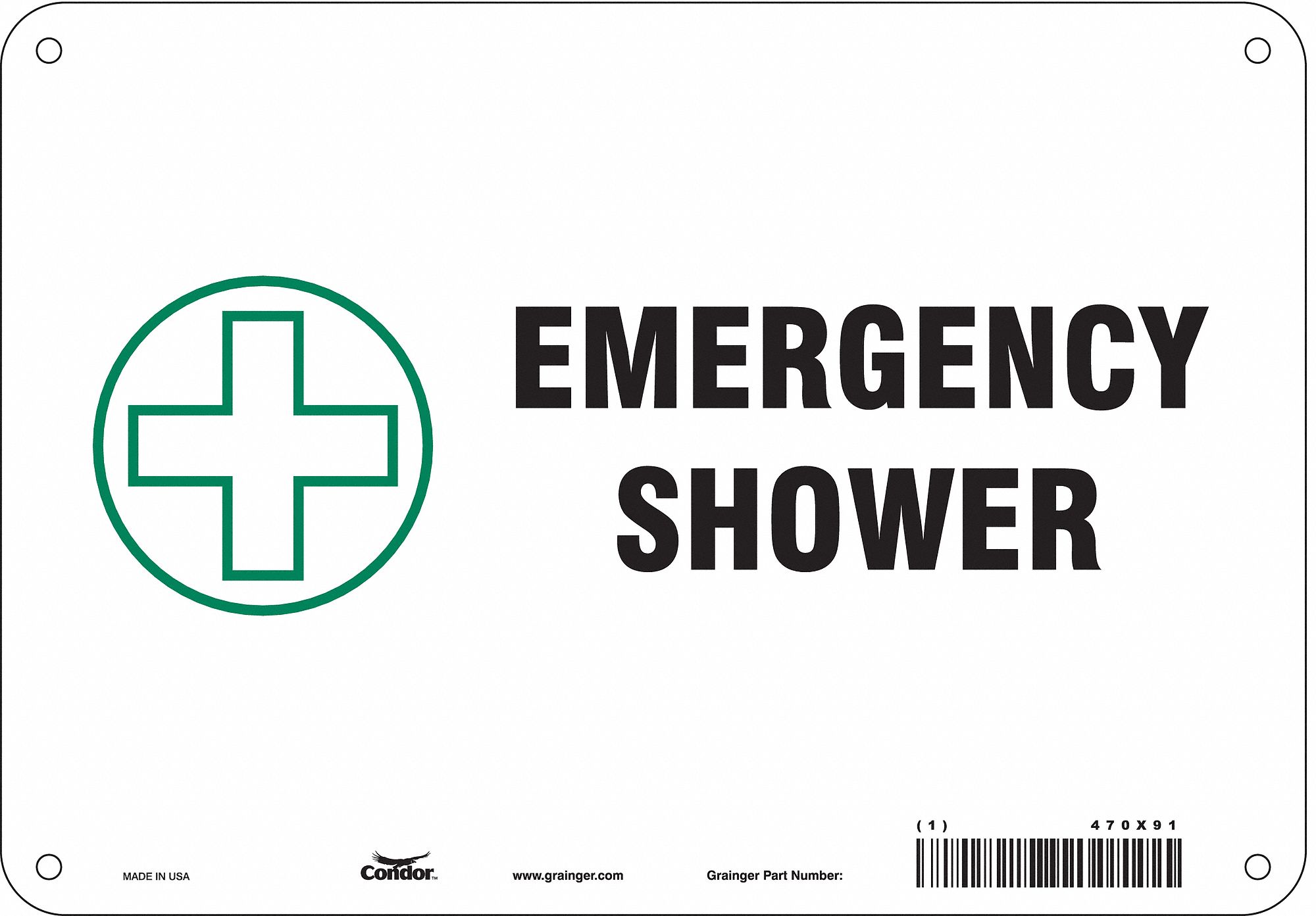 Safety Sign: Aluminum, Mounting Holes Sign Mounting, 7 in x 10 in Nominal Sign Size, 0.032 in Thick