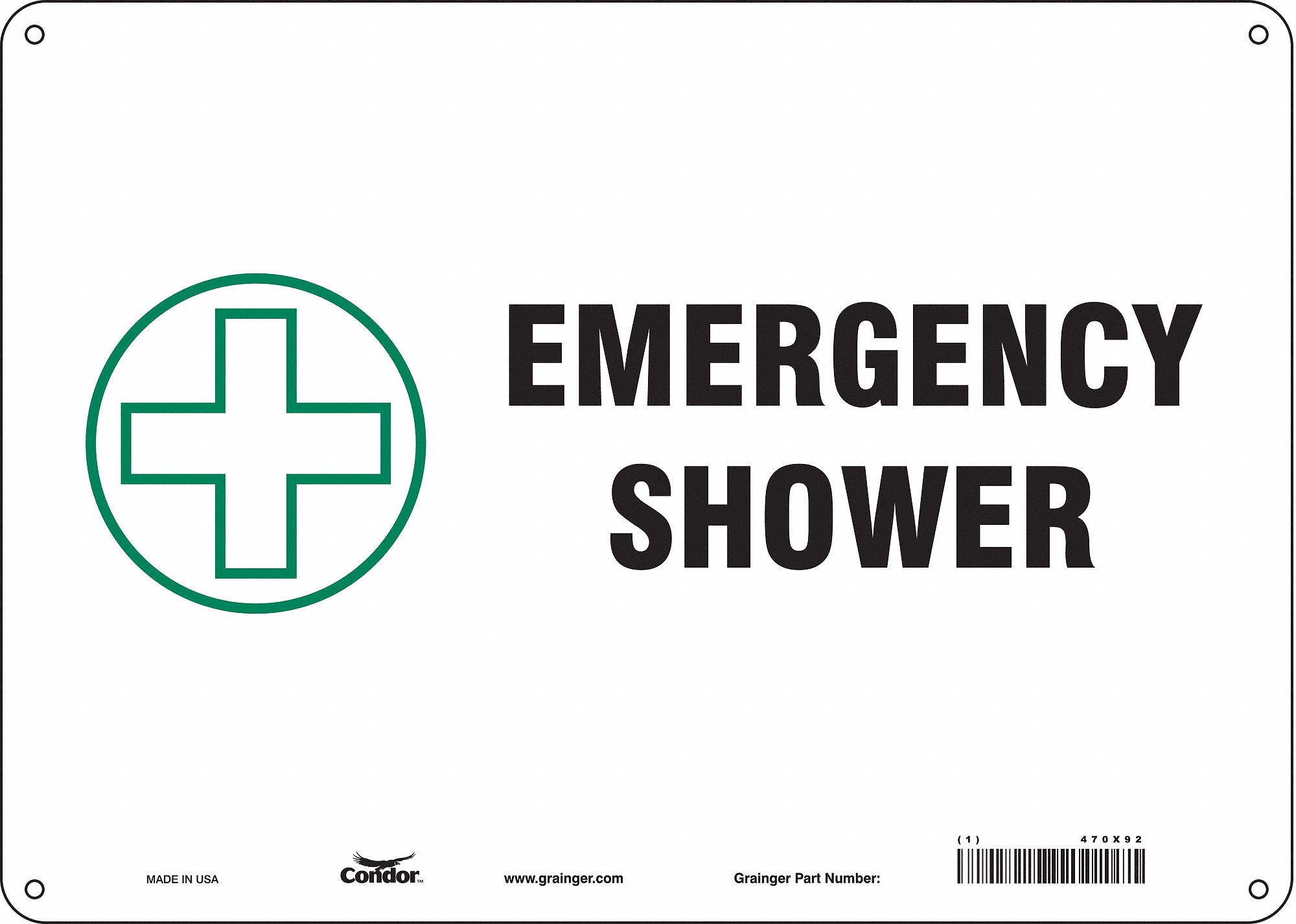 Safety Sign: Aluminum, Mounting Holes Sign Mounting, 10 in x 14 in Nominal Sign Size, 0.032 in Thick