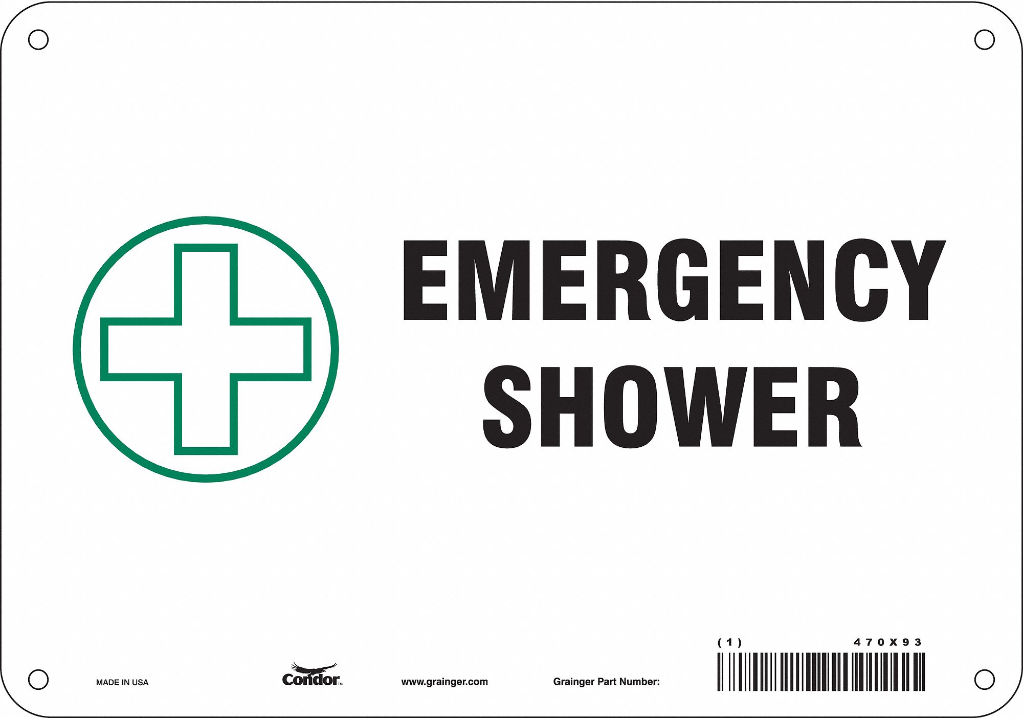 Safety Sign: Polyethylene, Mounting Holes Sign Mounting, 7 in x 10 in Nominal Sign Size