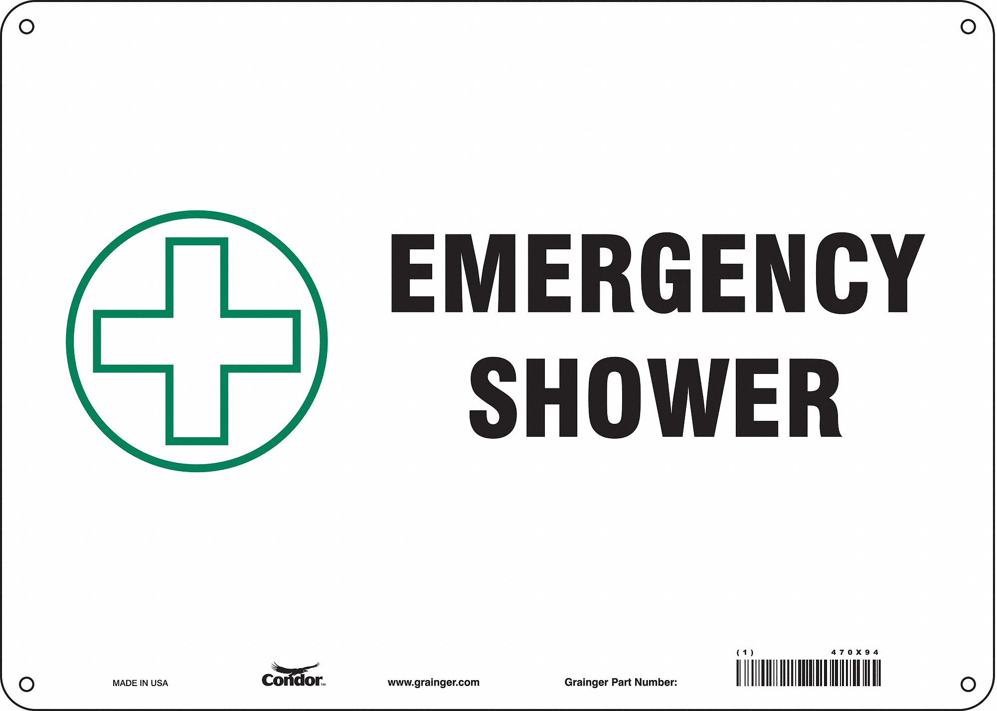 Safety Sign: Polyethylene, Mounting Holes Sign Mounting, 10 in x 14 in Nominal Sign Size