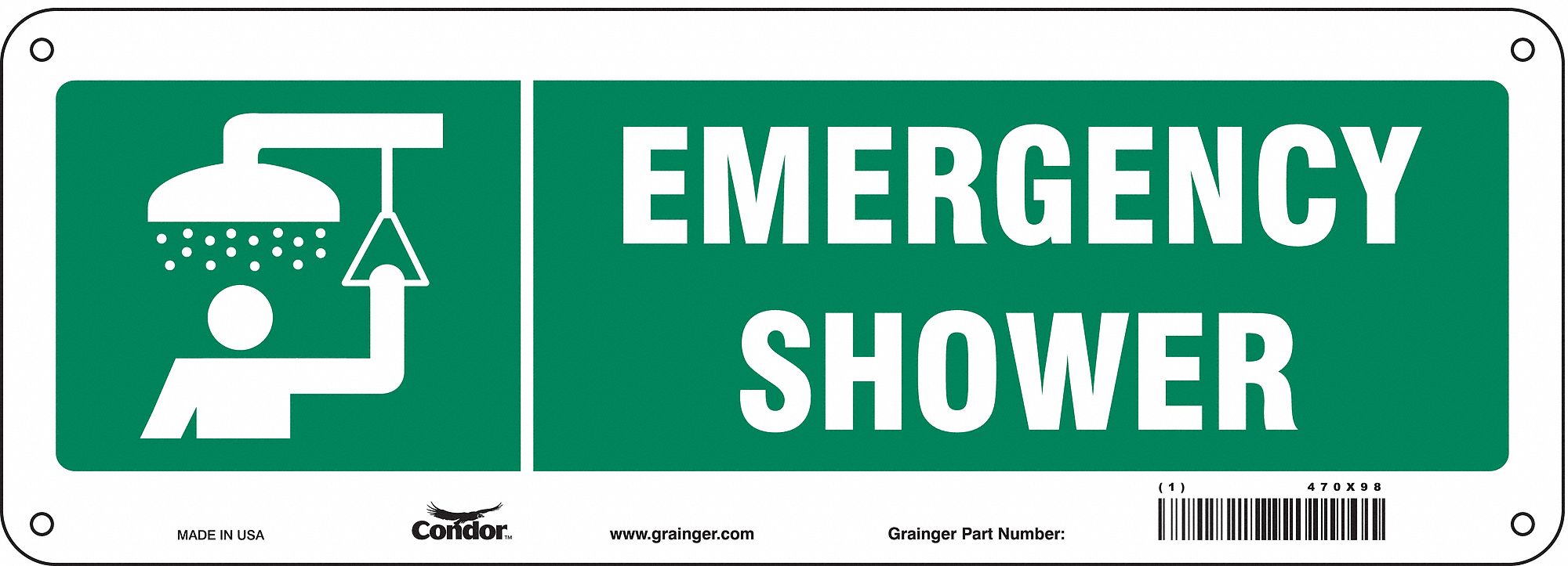 Safety Sign, 5 in x 14 in, Polyethylene