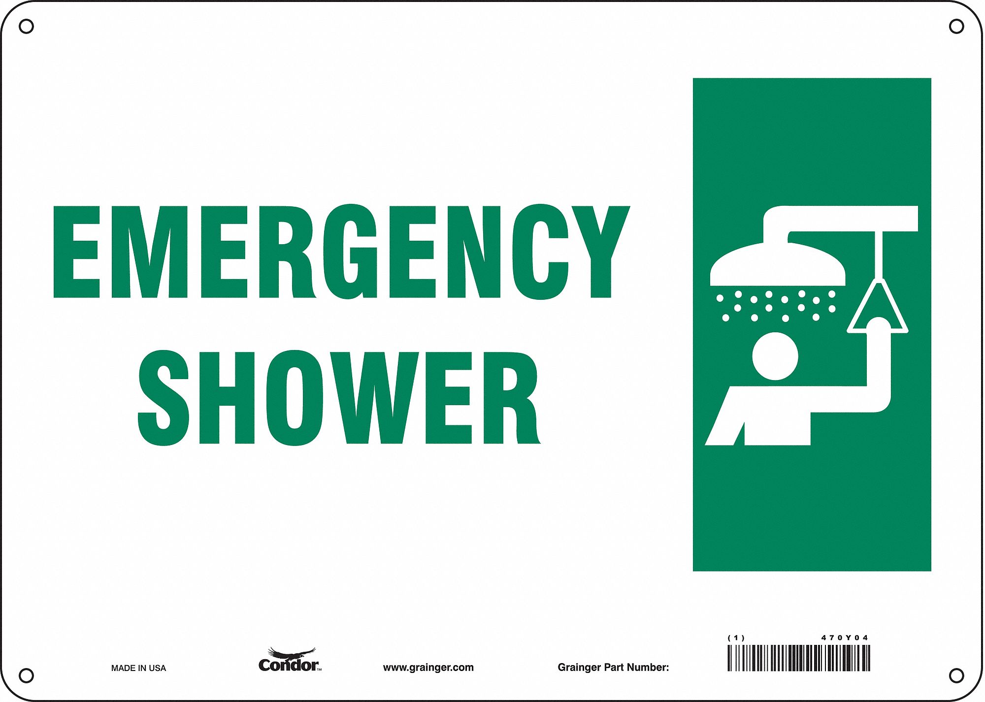 Safety Sign: Polyethylene, Mounting Holes Sign Mounting, 10 in x 14 in Nominal Sign Size
