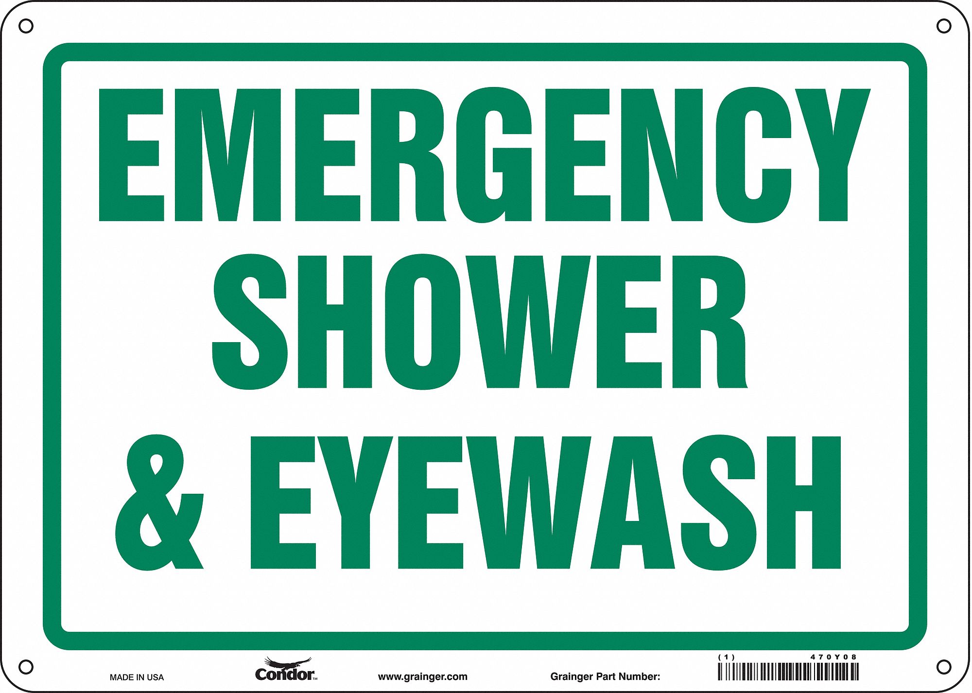 Safety Sign: Aluminum, Mounting Holes Sign Mounting, 10 in x 14 in Nominal Sign Size, 0.032 in Thick