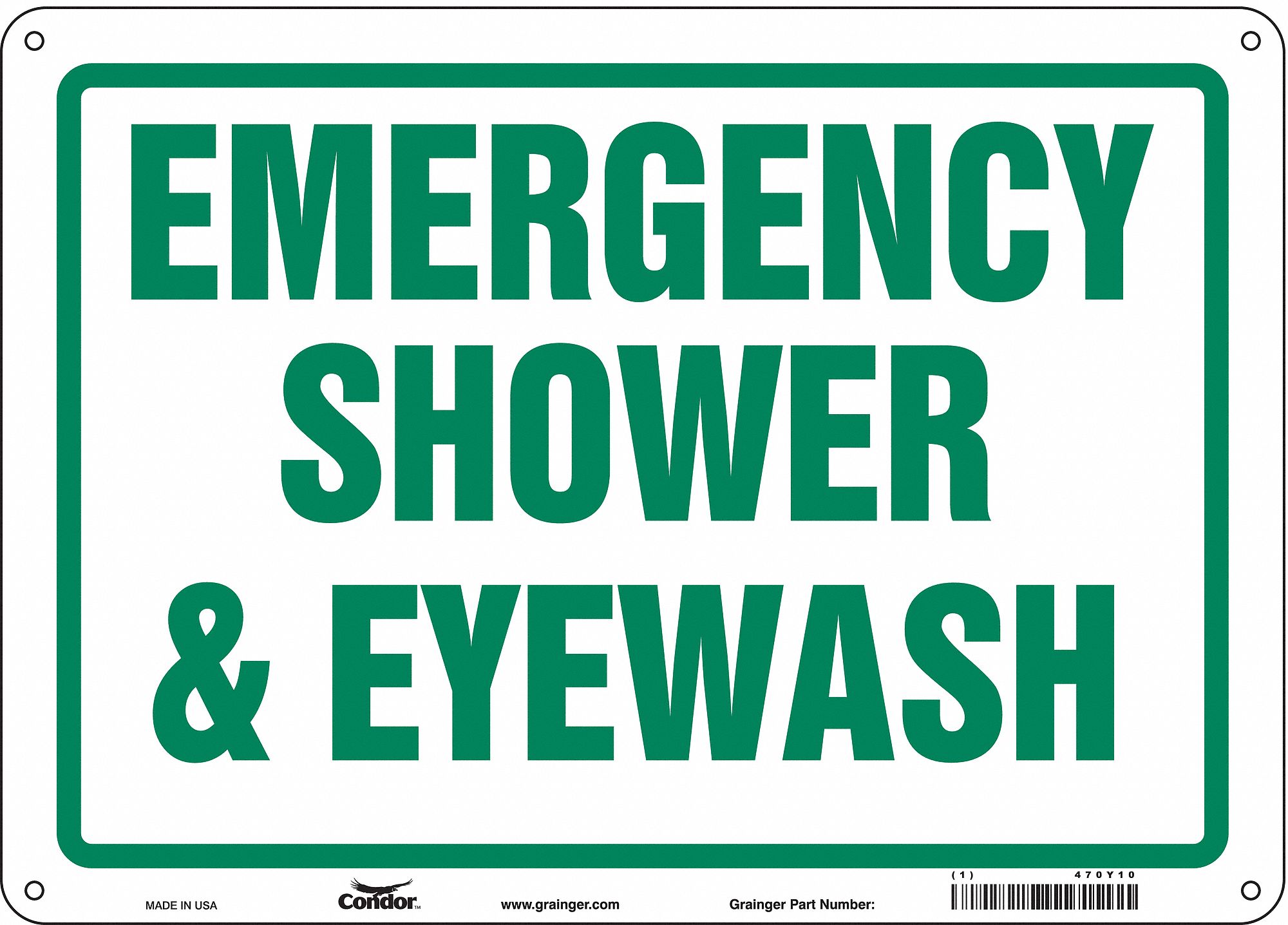 Safety Sign: Polyethylene, Mounting Holes Sign Mounting, 10 in x 14 in Nominal Sign Size
