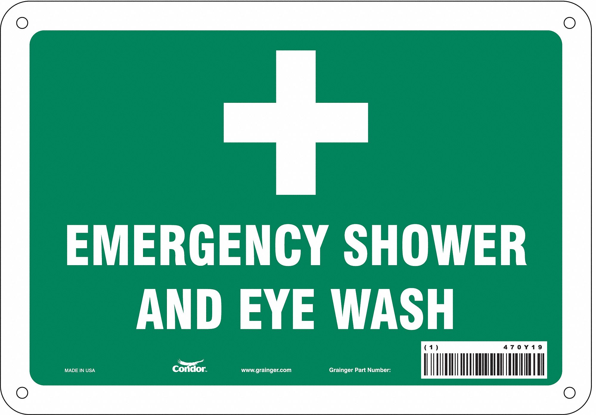 Safety Sign: Aluminum, Mounting Holes Sign Mounting, 7 in x 10 in Nominal Sign Size, 0.032 in Thick