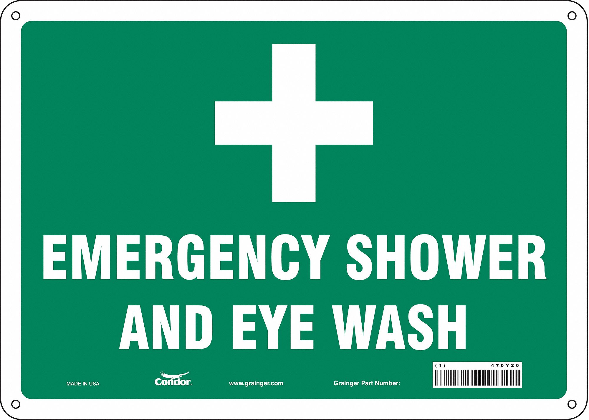 Safety Sign: Aluminum, Mounting Holes Sign Mounting, 10 in x 14 in Nominal Sign Size, 0.032 in Thick