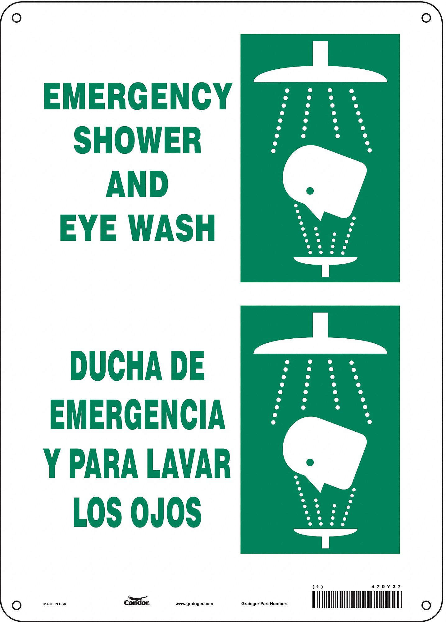 Safety Sign: Aluminum, Mounting Holes Sign Mounting, 14 in x 10 in Nominal Sign Size, 0.032 in Thick