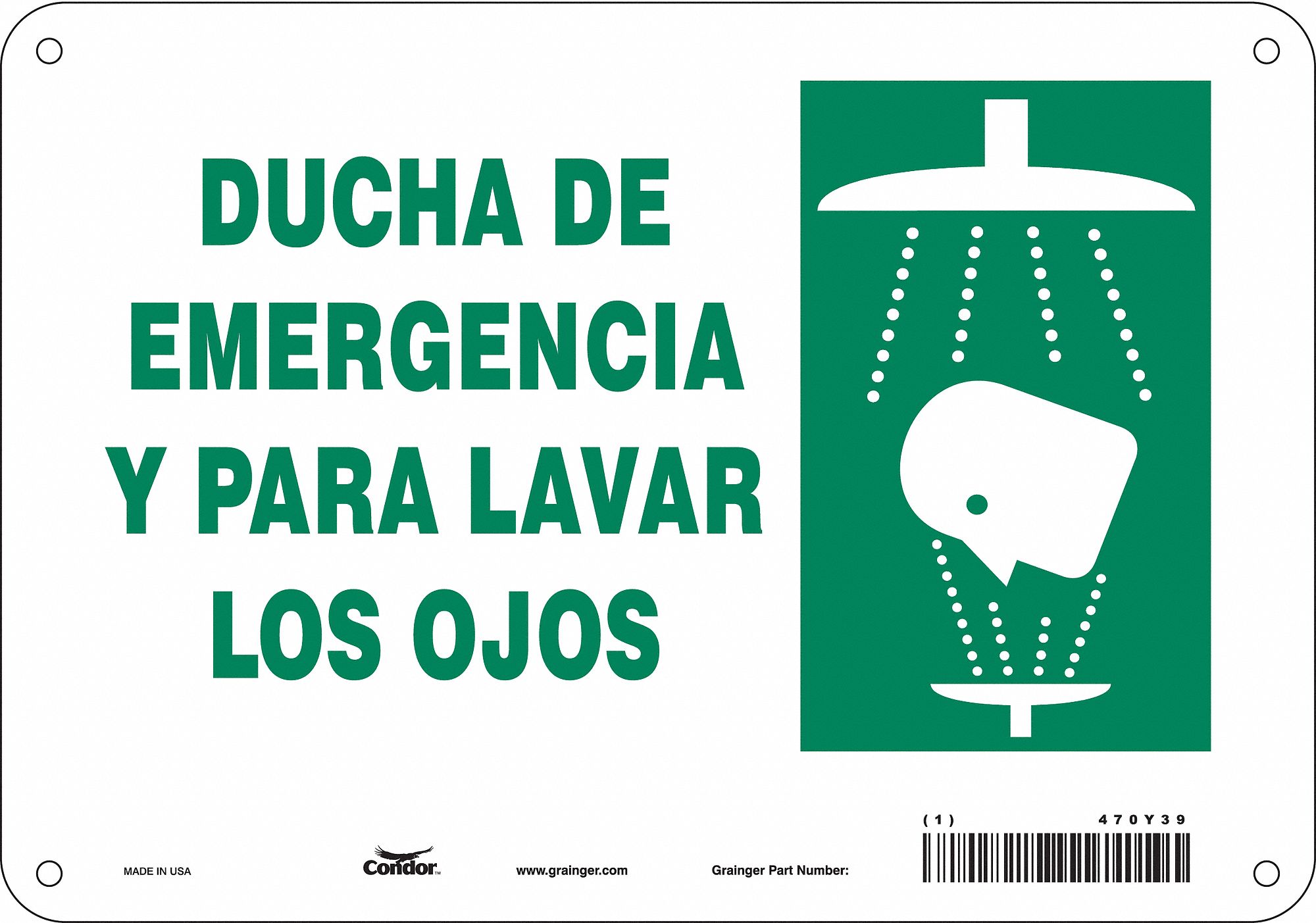 Safety Sign: Aluminum, Mounting Holes Sign Mounting, 7 in x 10 in Nominal Sign Size, 0.032 in Thick