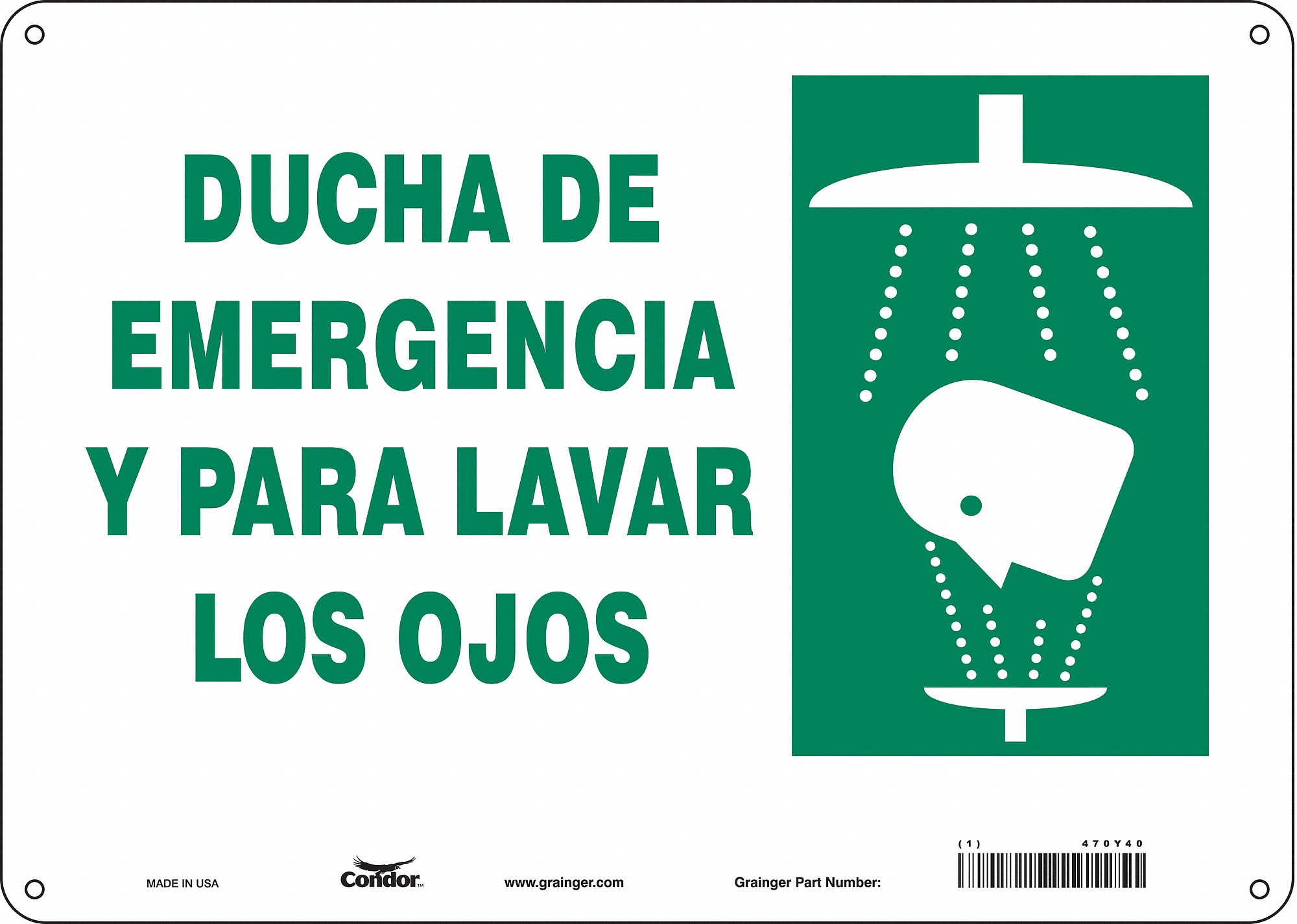 Safety Sign: Aluminum, Mounting Holes Sign Mounting, 10 in x 14 in Nominal Sign Size, 0.032 in Thick