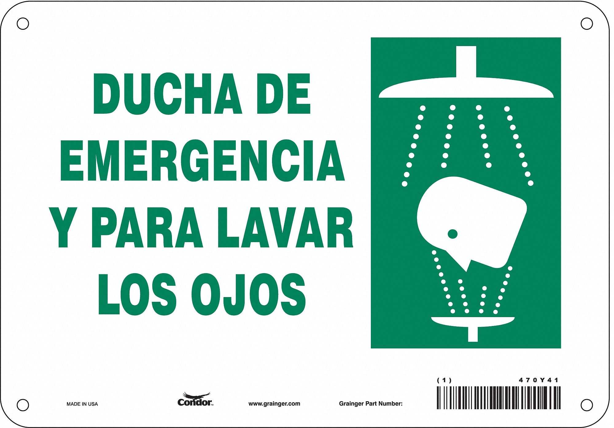 Safety Sign: Polyethylene, Mounting Holes Sign Mounting, 7 in x 10 in Nominal Sign Size