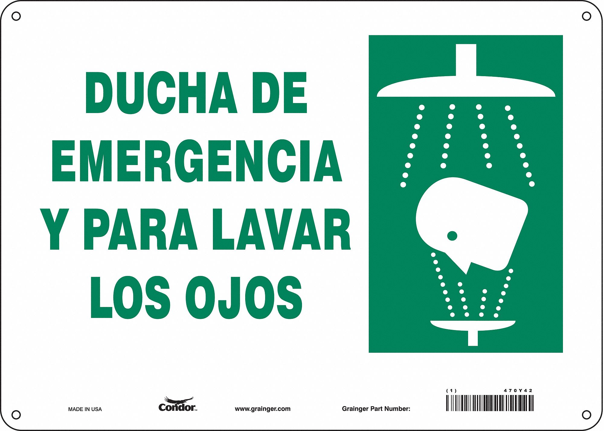 Safety Sign: Polyethylene, Mounting Holes Sign Mounting, 10 in x 14 in Nominal Sign Size