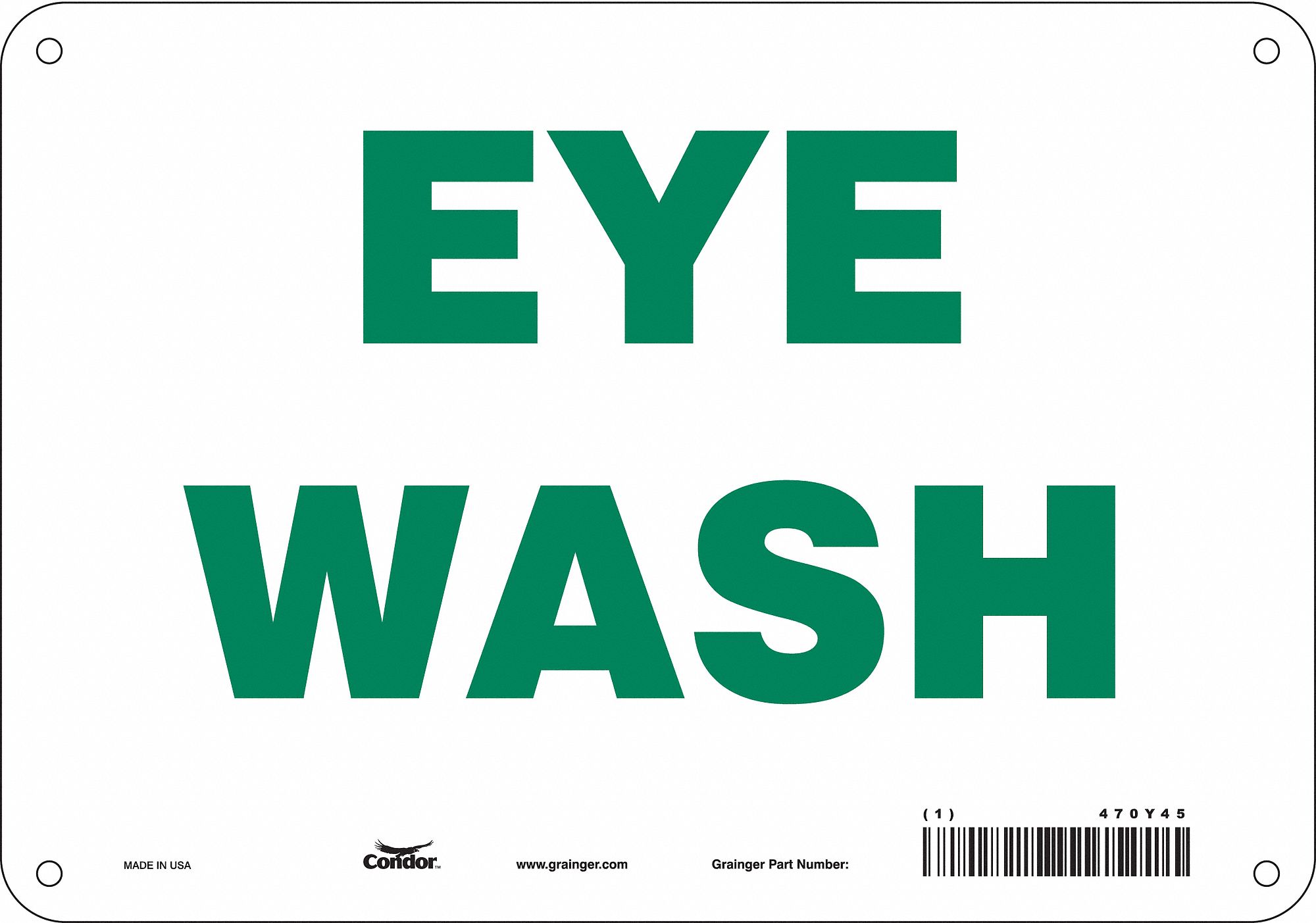 Safety Sign: Aluminum, Mounting Holes Sign Mounting, 7 in x 10 in Nominal Sign Size, 0.032 in Thick