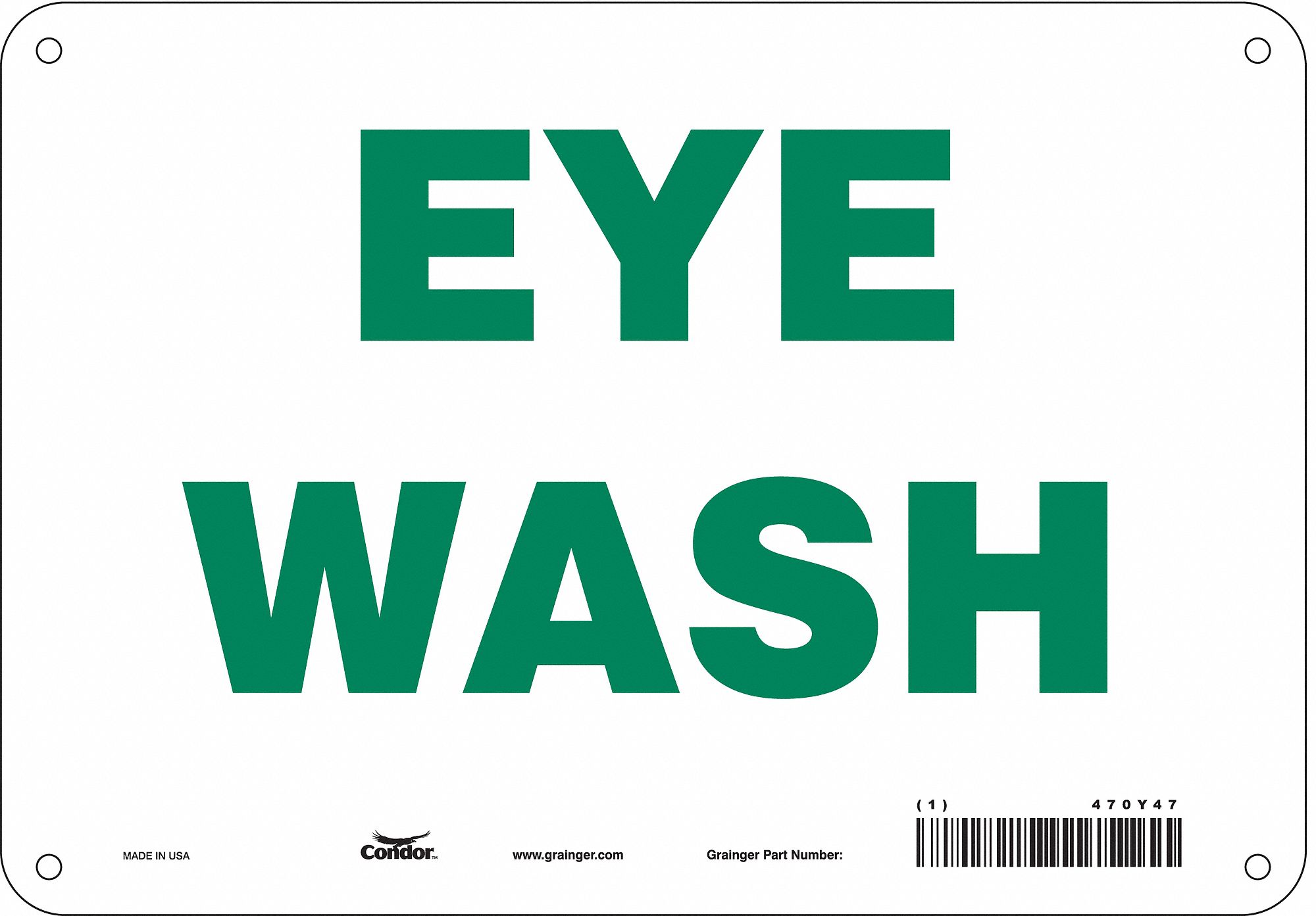 Safety Sign, 7 in x 10 in, Fiberglass