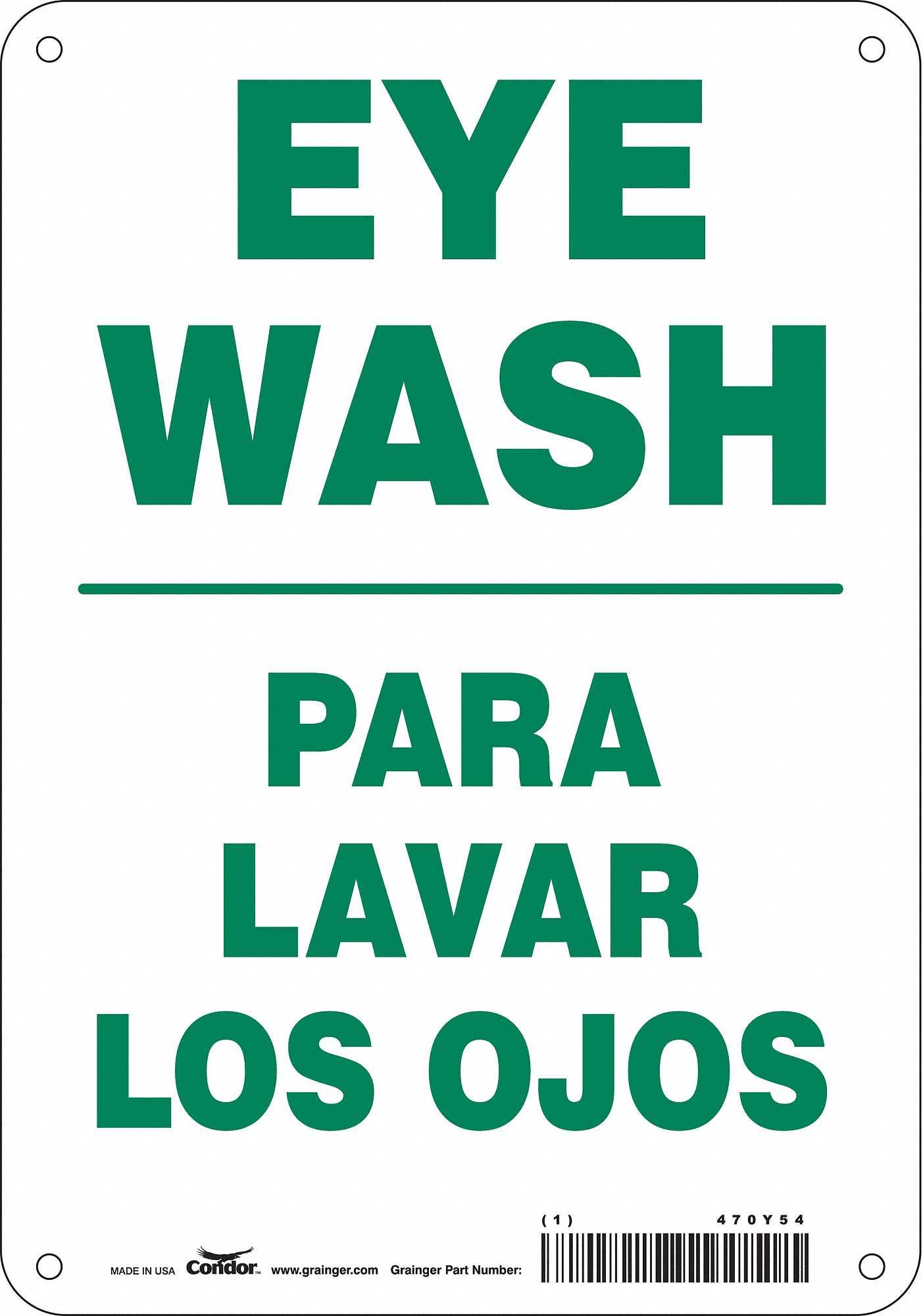 Safety Sign: Aluminum, Mounting Holes Sign Mounting, 10 in x 7 in Nominal Sign Size, 0.032 in Thick