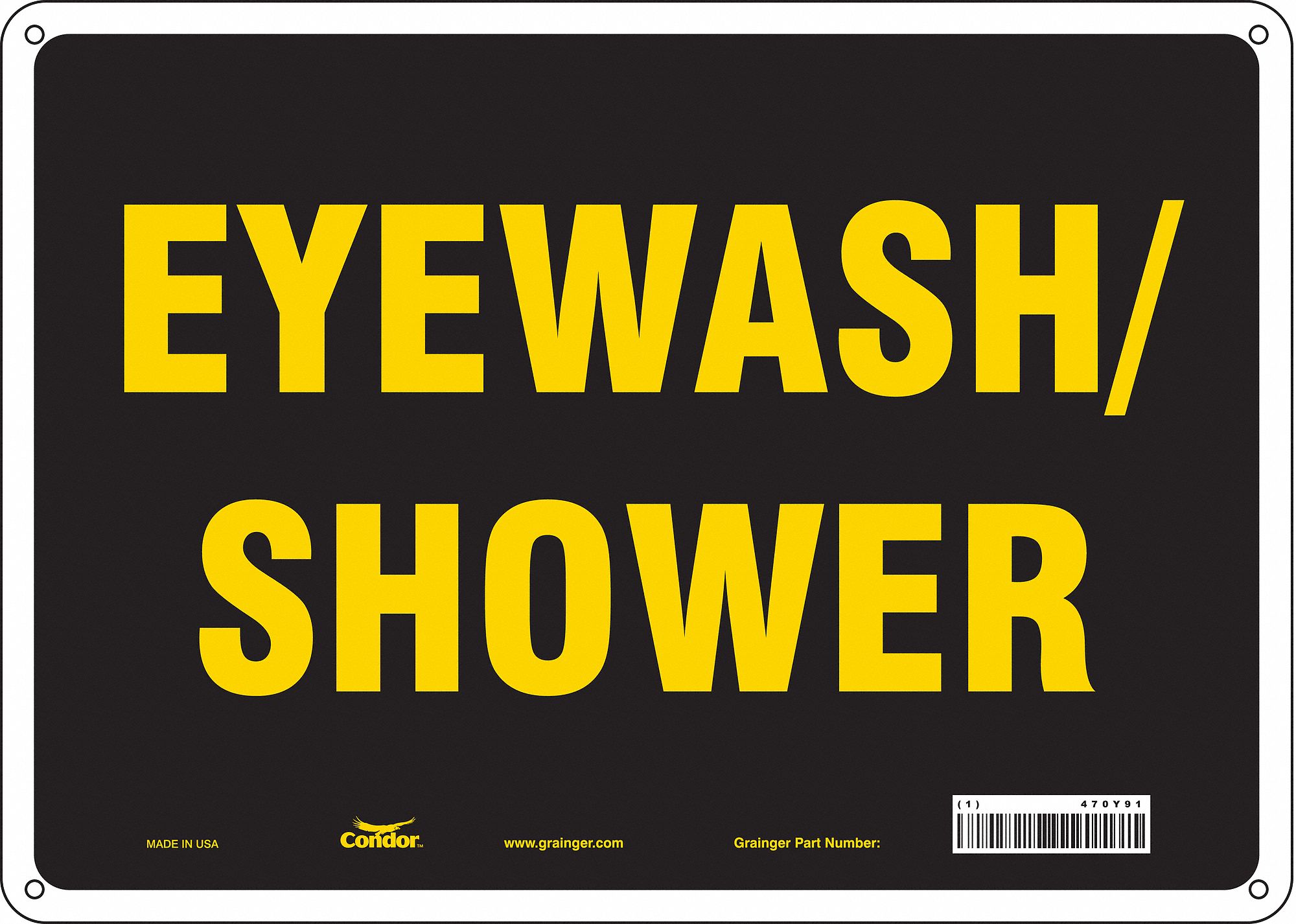 Safety Sign: Polyethylene, Mounting Holes Sign Mounting, 10 in x 14 in Nominal Sign Size